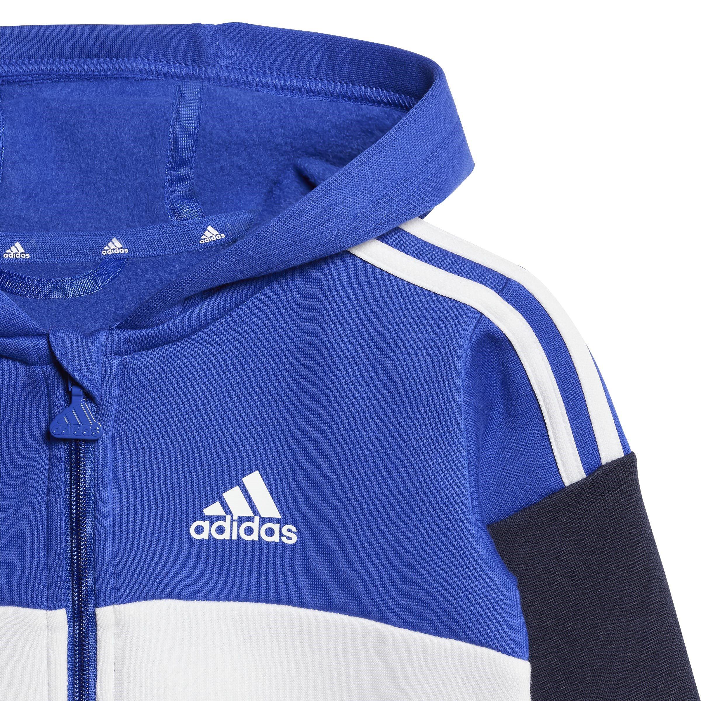 Blauw/Grijs - adidas - Tiberio 3-Stripes Colorblock Fleece Track Suit Infants - 5