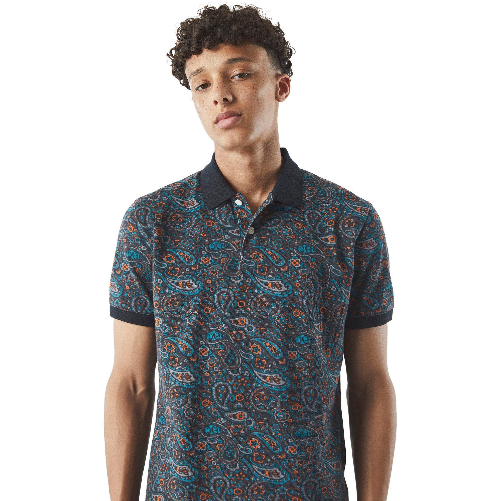 Cinzento Escuro - Pretty Green - Men's Wonderwall Paisley Short-Sleeve Polo Shirt - 5