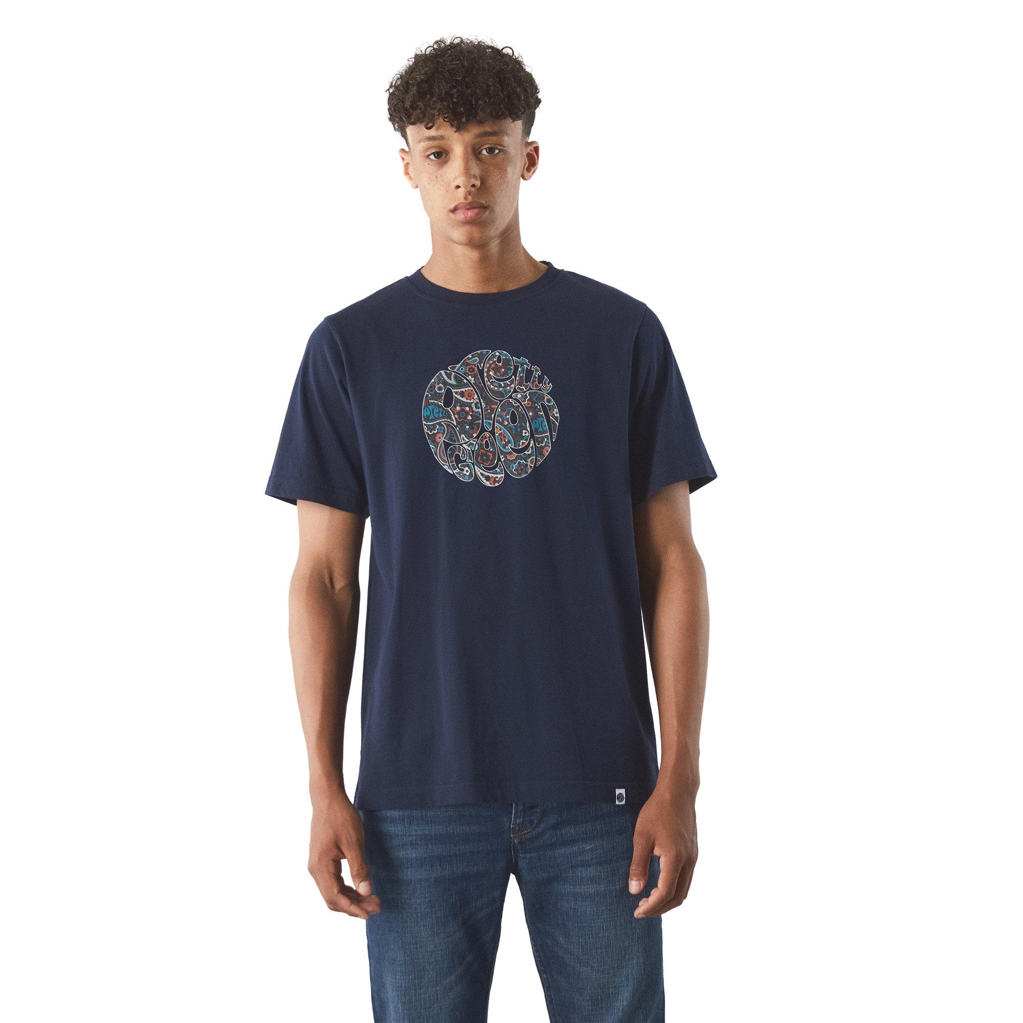Navy - Pretty Green - Men's Wonderwall Logo Regular Fit T-Shirt - 3