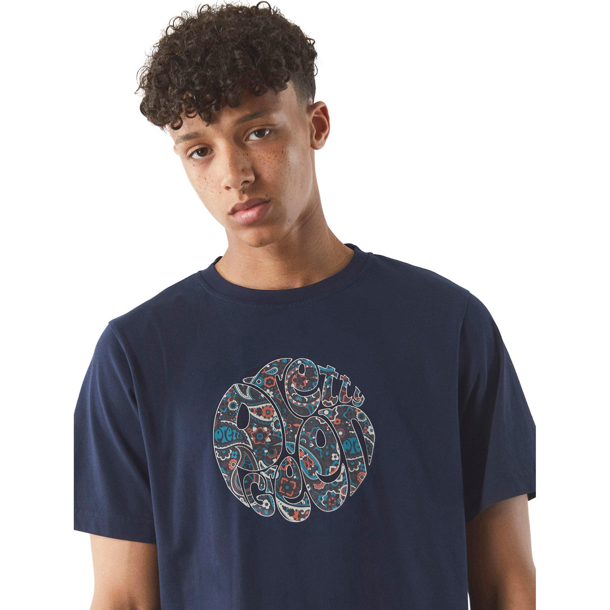 Navy - Pretty Green - Men's Wonderwall Logo Regular Fit T-Shirt - 4