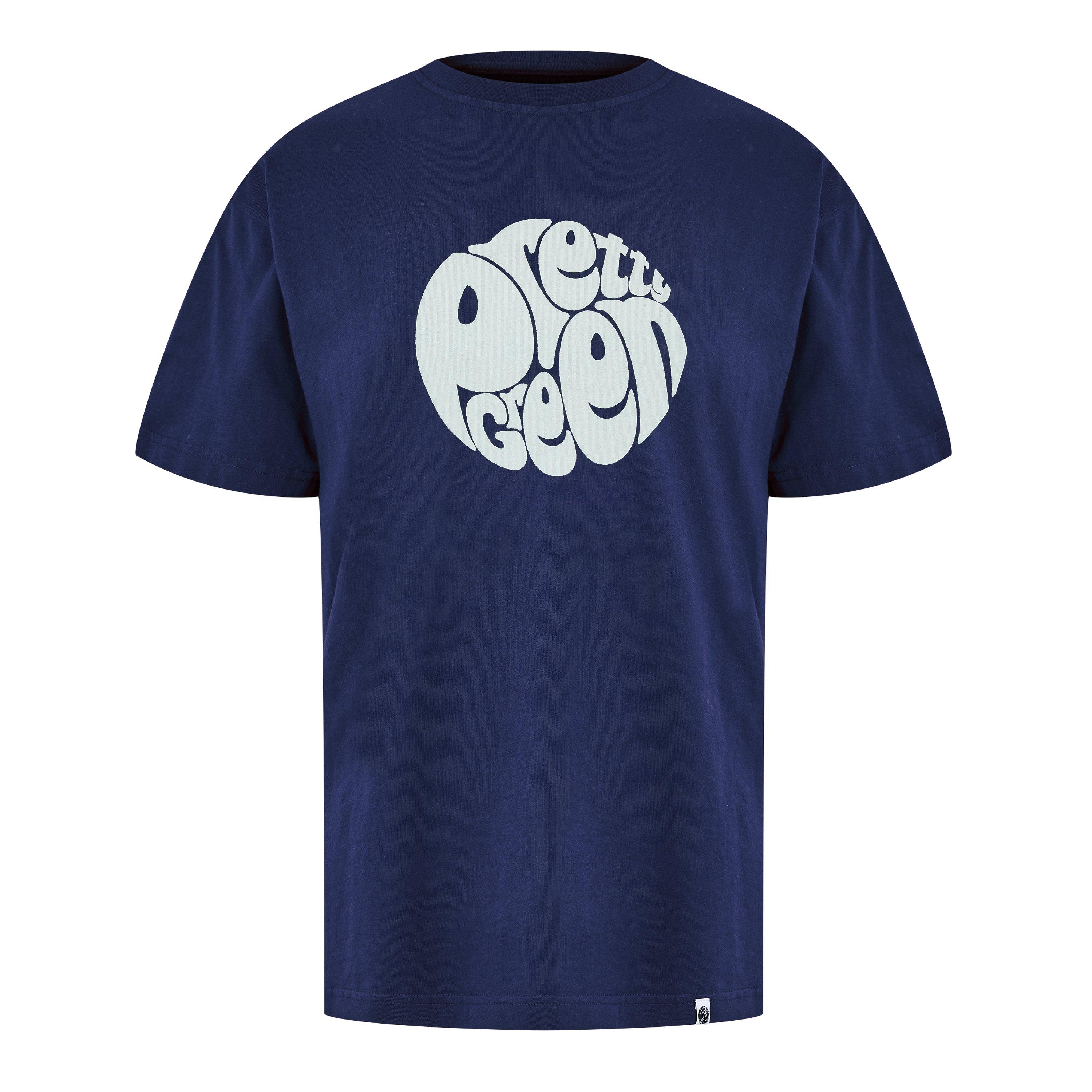 Pretty Green Men's Gillespie Logo Regular Fit T-Shirt - Navy - Small