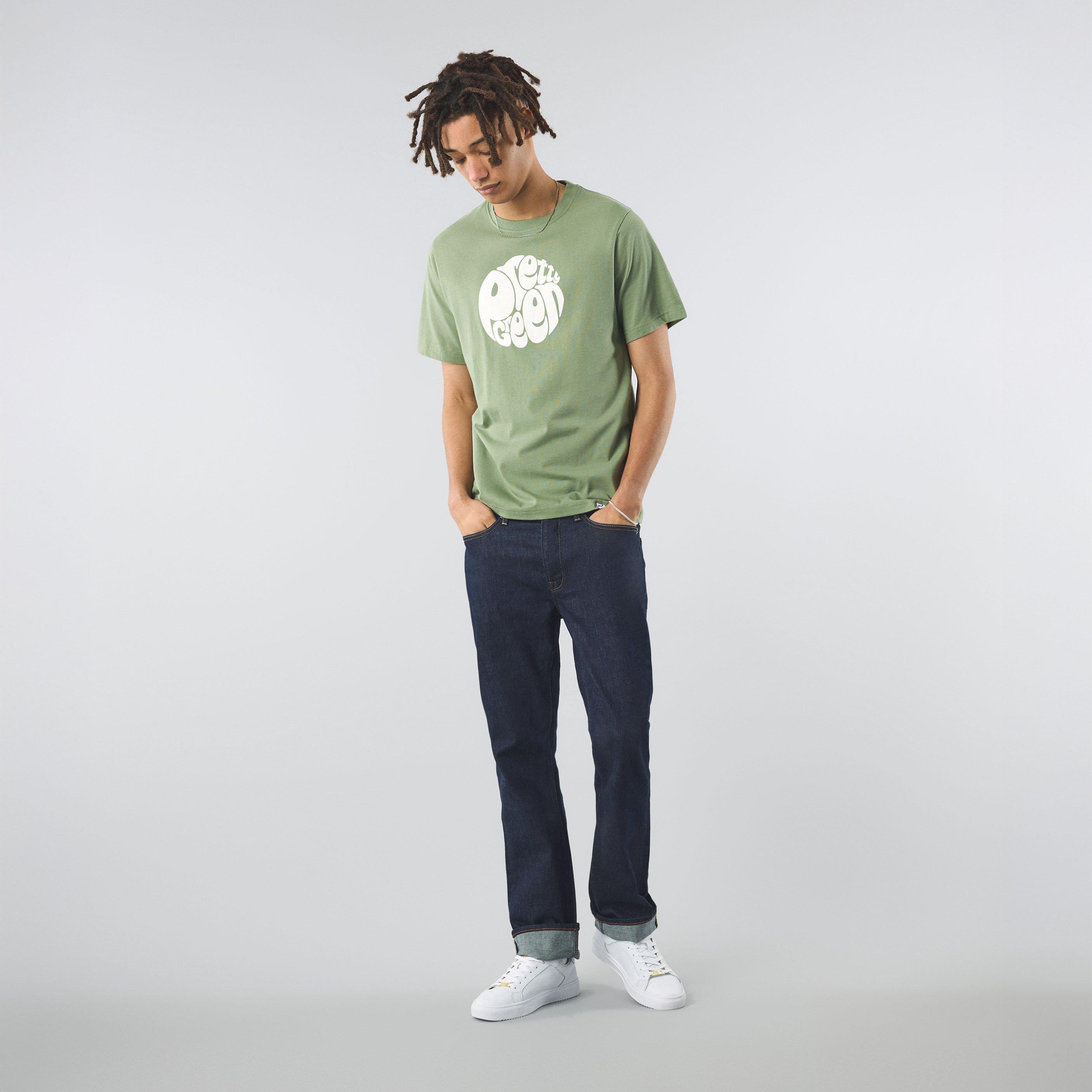 Pretty Green Men's Gillespie Logo Regular Fit T-Shirt - Light Green - Small