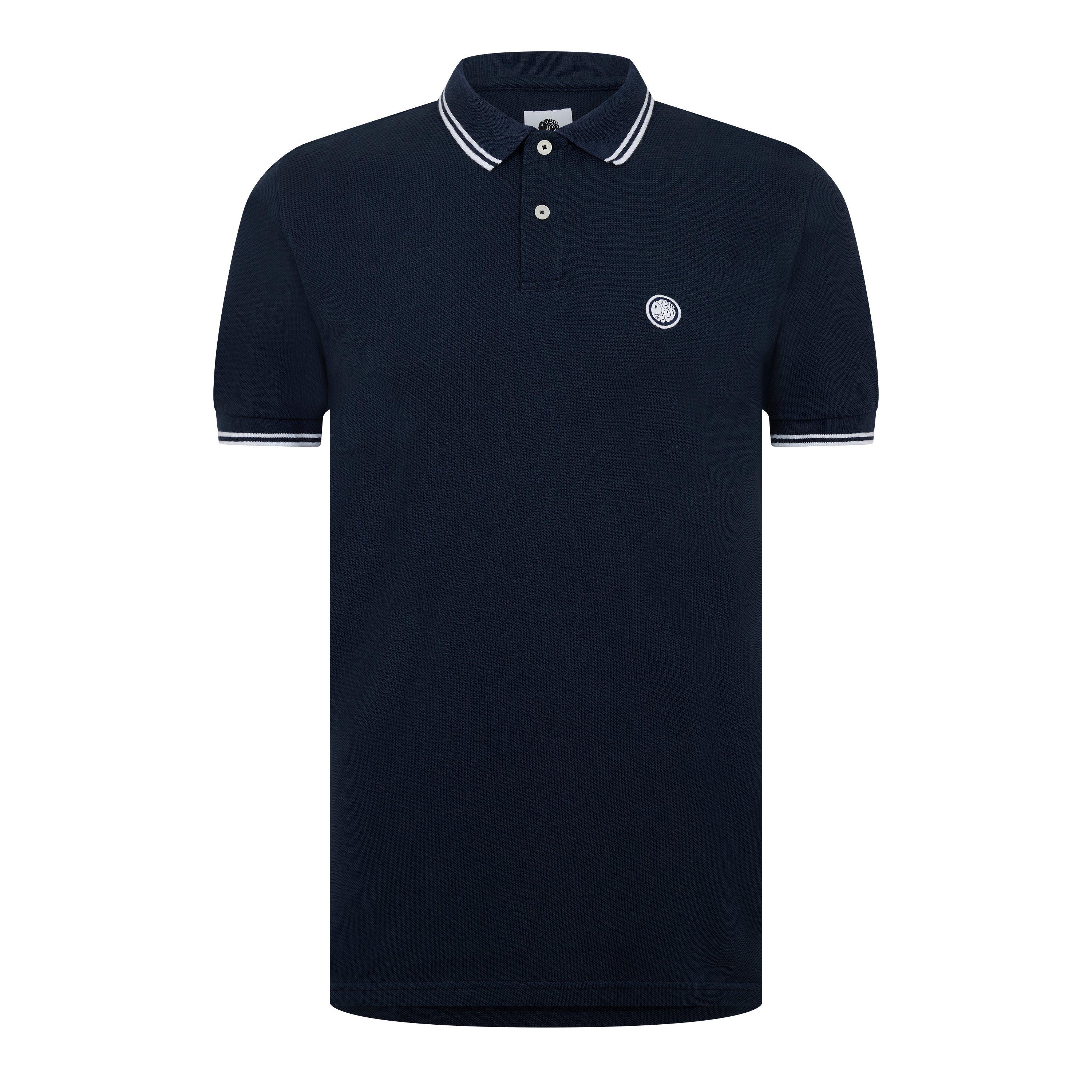 Pretty Green Men's Barton Short-Sleeve Polo Shirt - Navy - Small