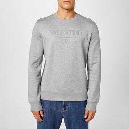 Valentino Logo Print Crew Sweatshirt Mens