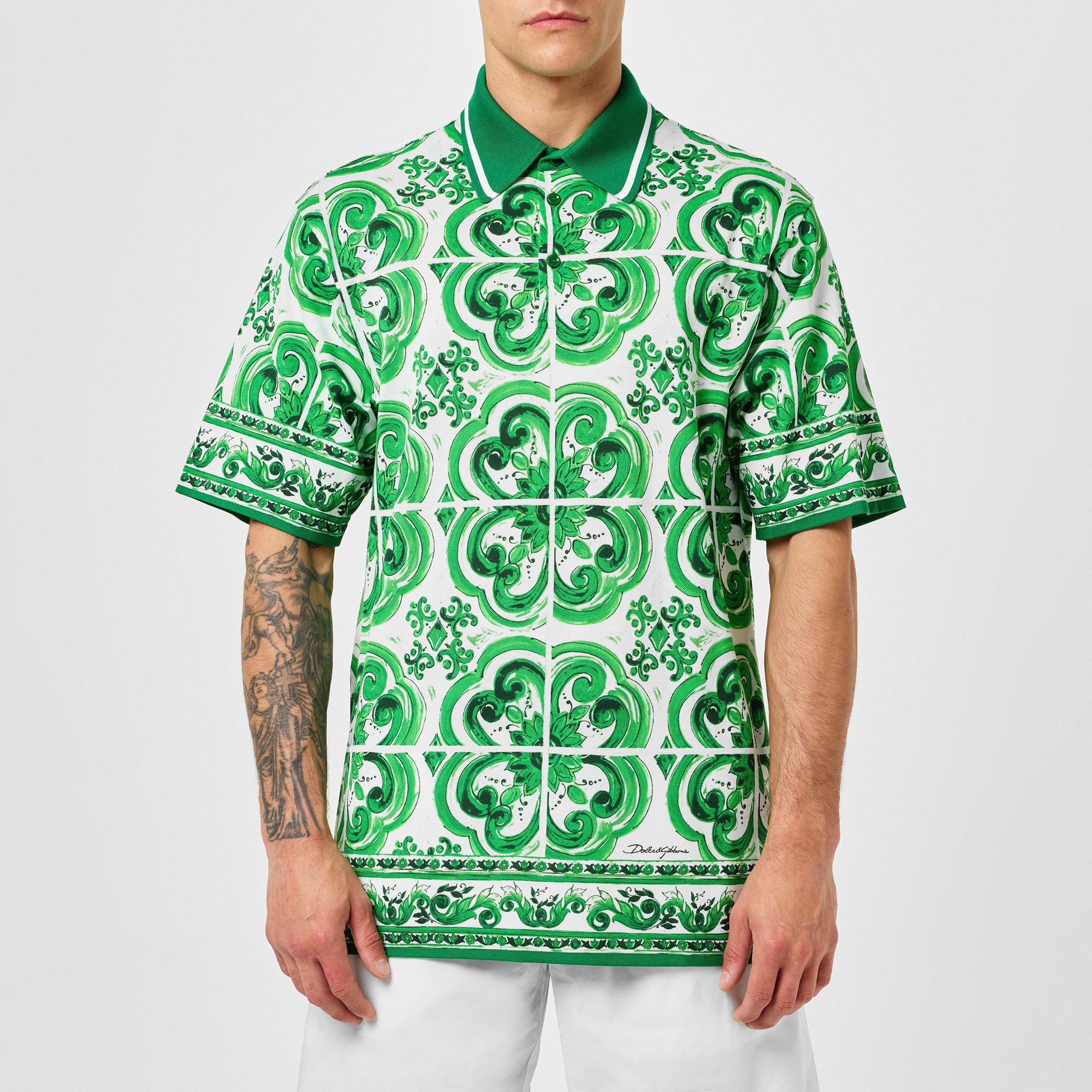 Maiolica Green - Dolce and Gabbana - Men's Maiolica Short-Sleeve Polo Shirt - 1
