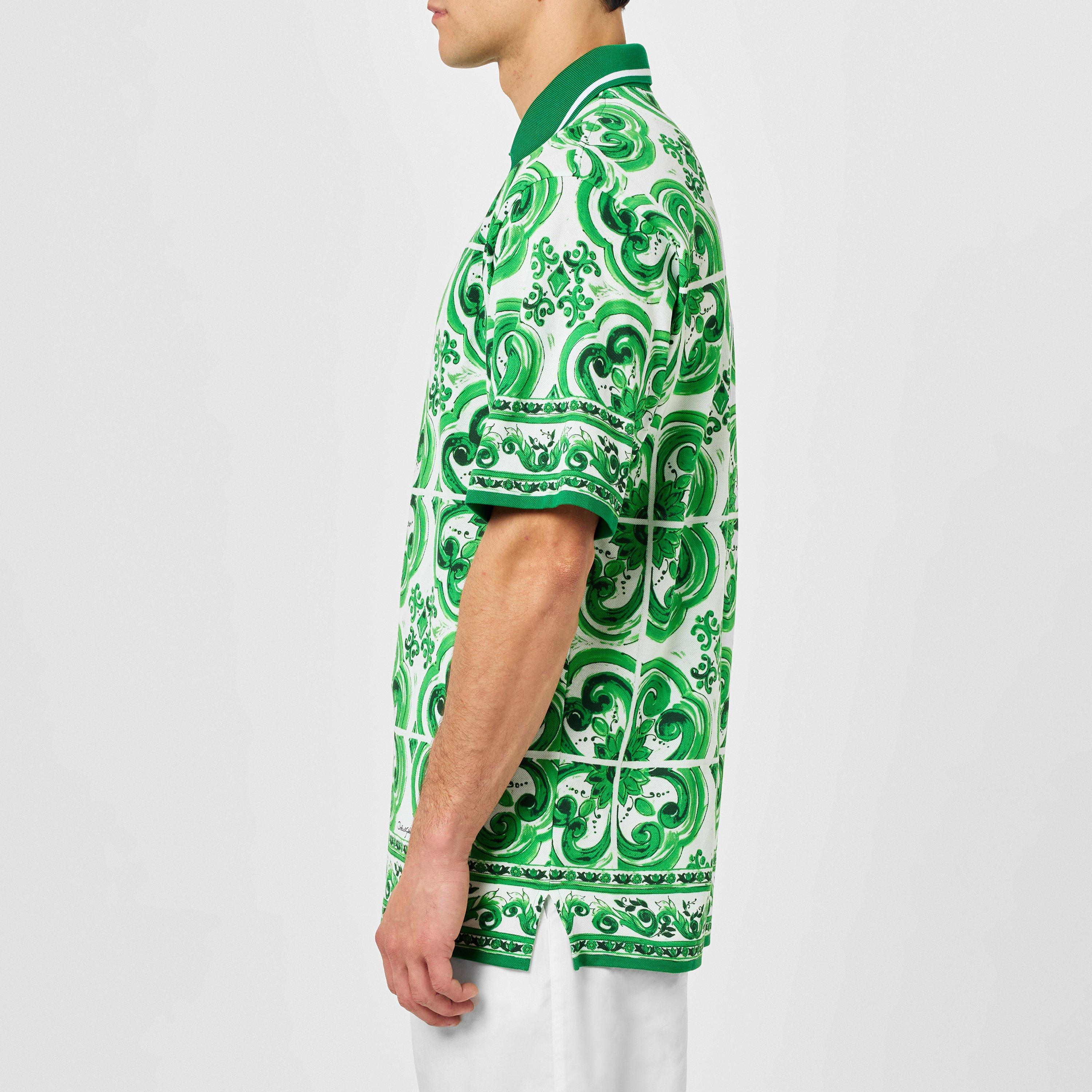 Maiolica Green - Dolce and Gabbana - Men's Maiolica Short-Sleeve Polo Shirt - 2
