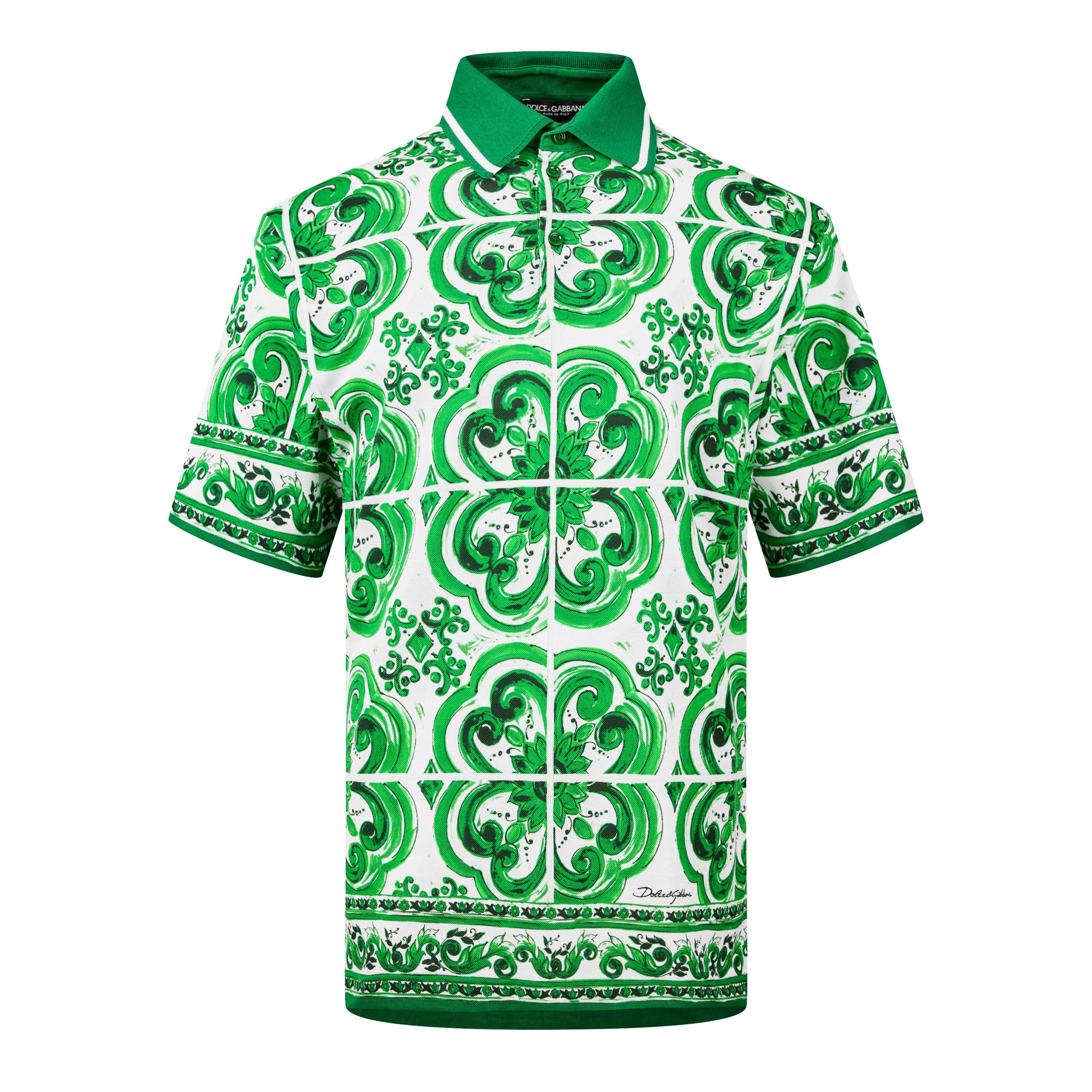 Maiolica Green - Dolce and Gabbana - Men's Maiolica Short-Sleeve Polo Shirt - 5