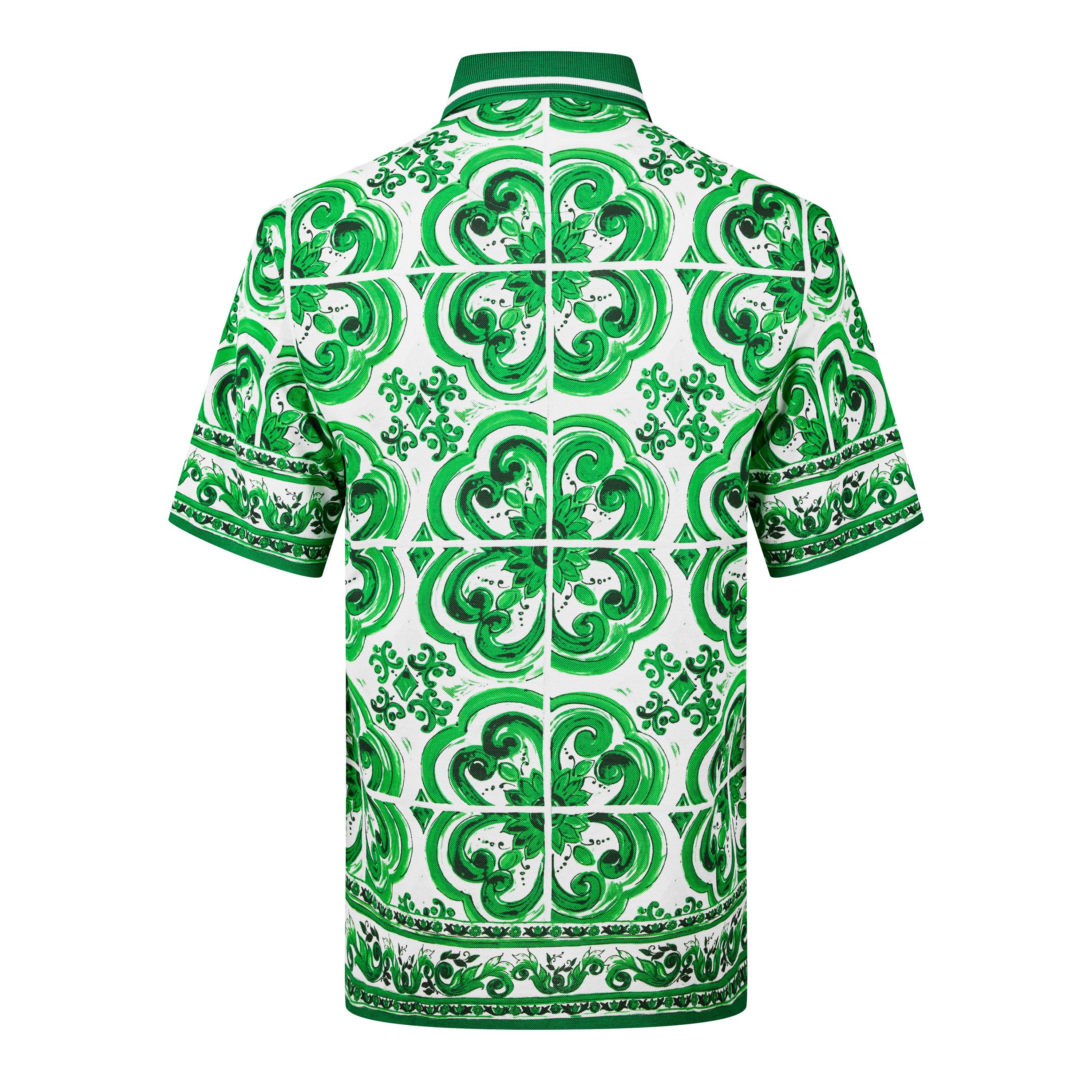 Maiolica Green - Dolce and Gabbana - Men's Maiolica Short-Sleeve Polo Shirt - 6