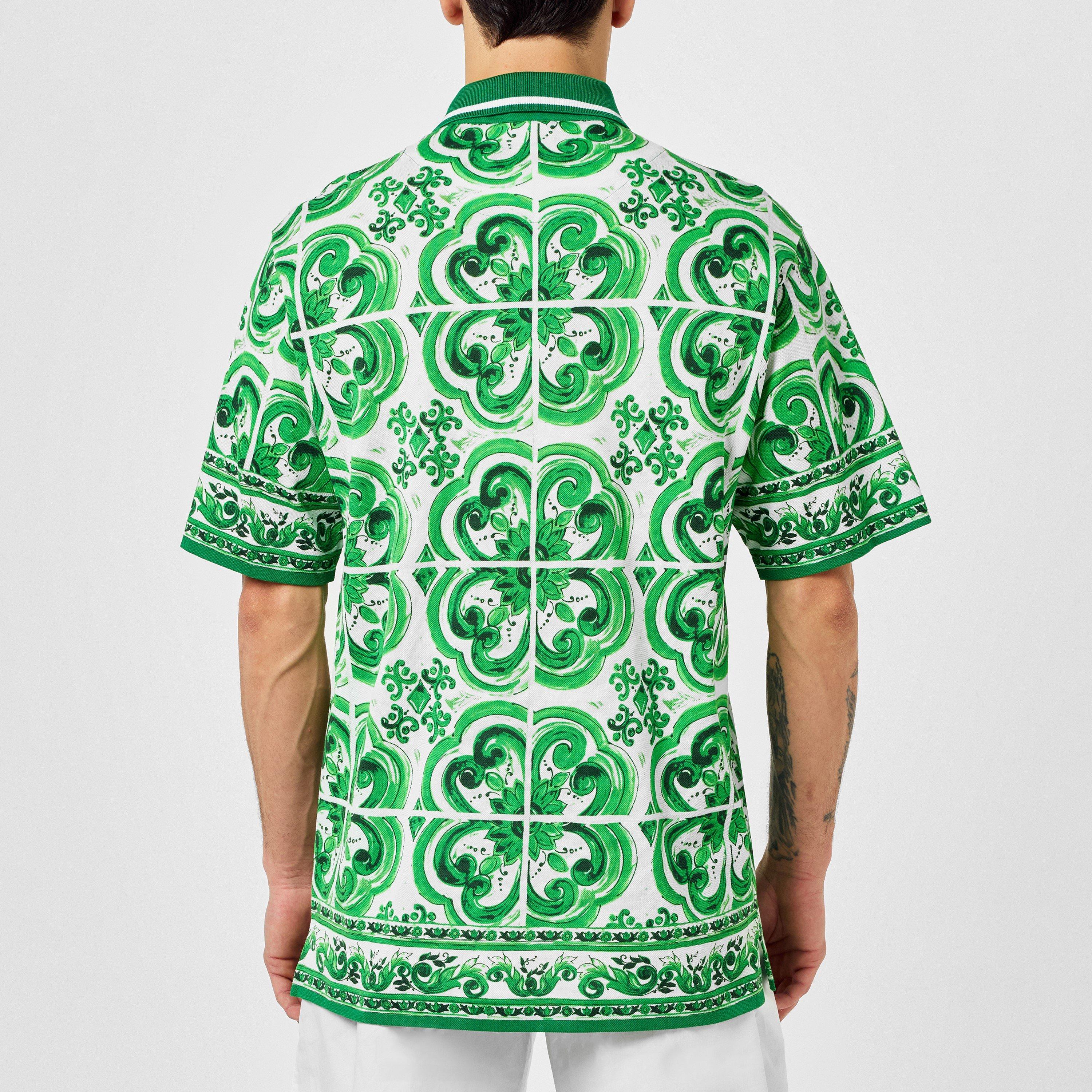 Maiolica Green - Dolce and Gabbana - Men's Maiolica Short-Sleeve Polo Shirt - 3