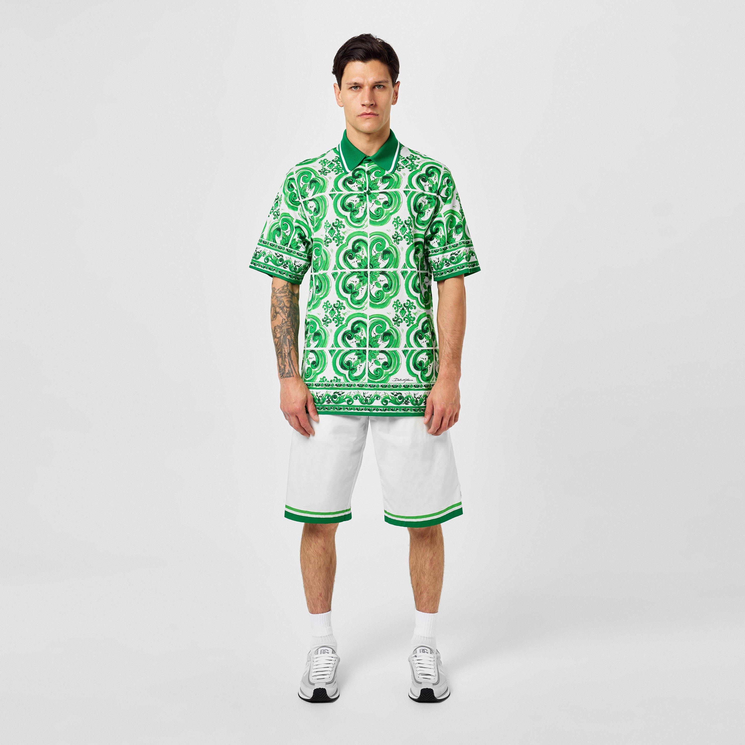 Maiolica Green - Dolce and Gabbana - Men's Maiolica Short-Sleeve Polo Shirt - 4