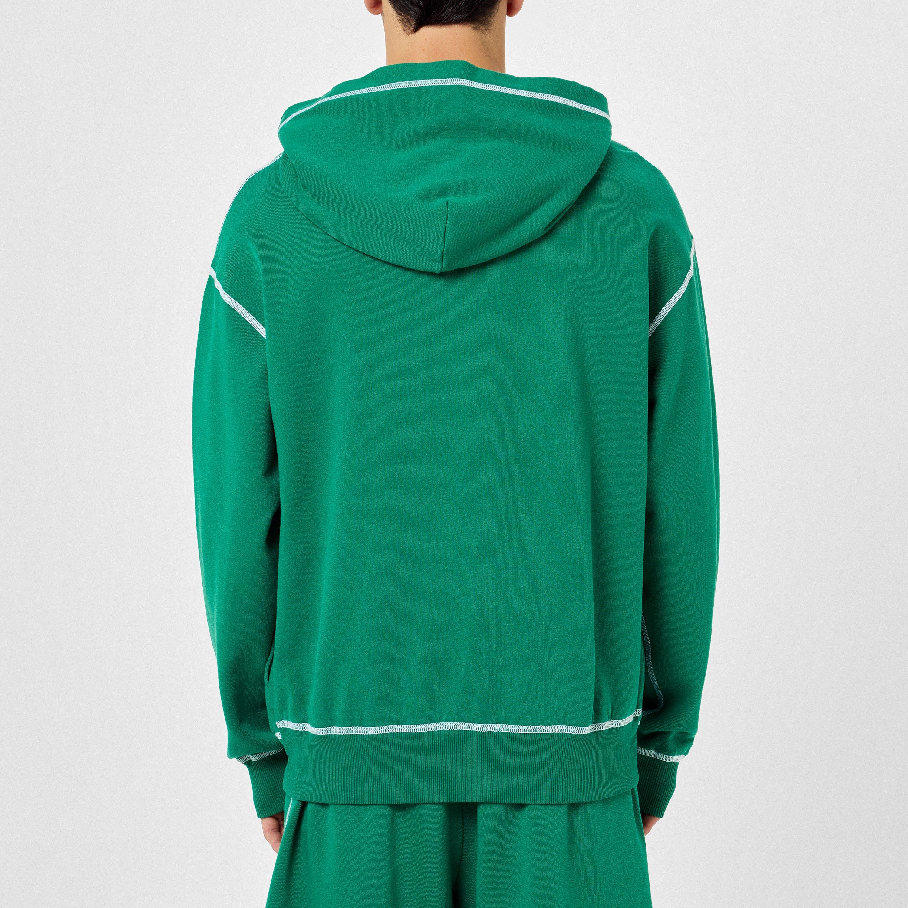 Dark Green - Dolce and Gabbana - Contrast Stitch Hoodie - 3