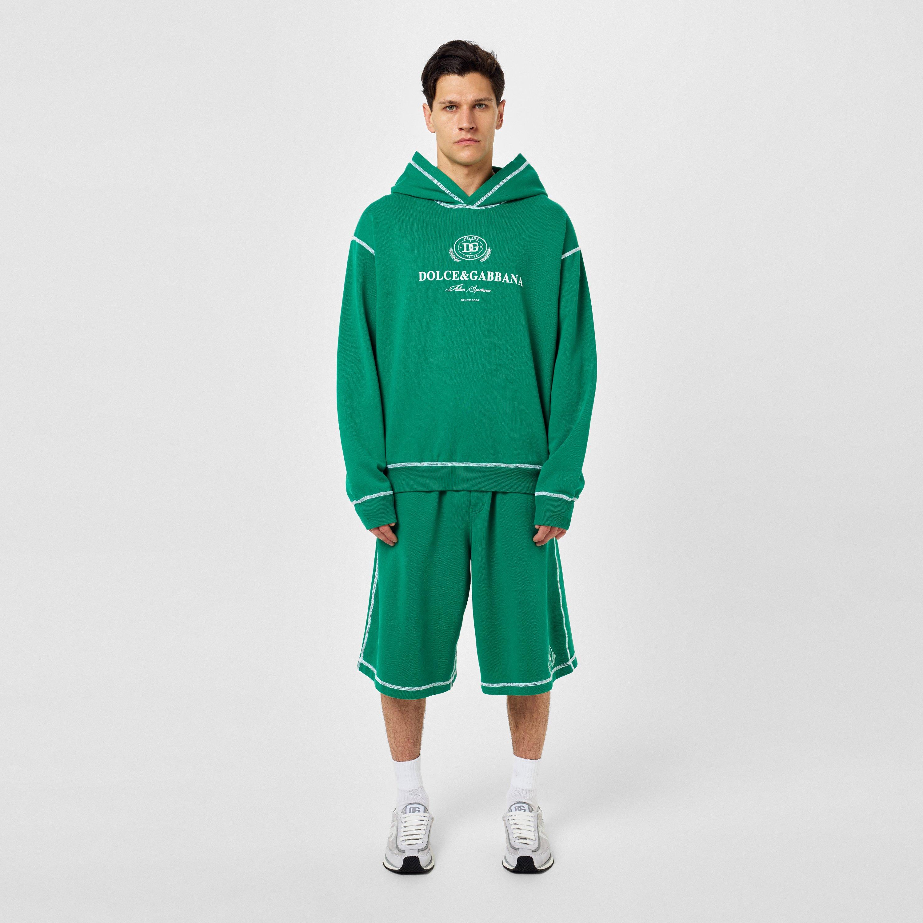 Dark Green - Dolce and Gabbana - Contrast Stitch Hoodie - 4