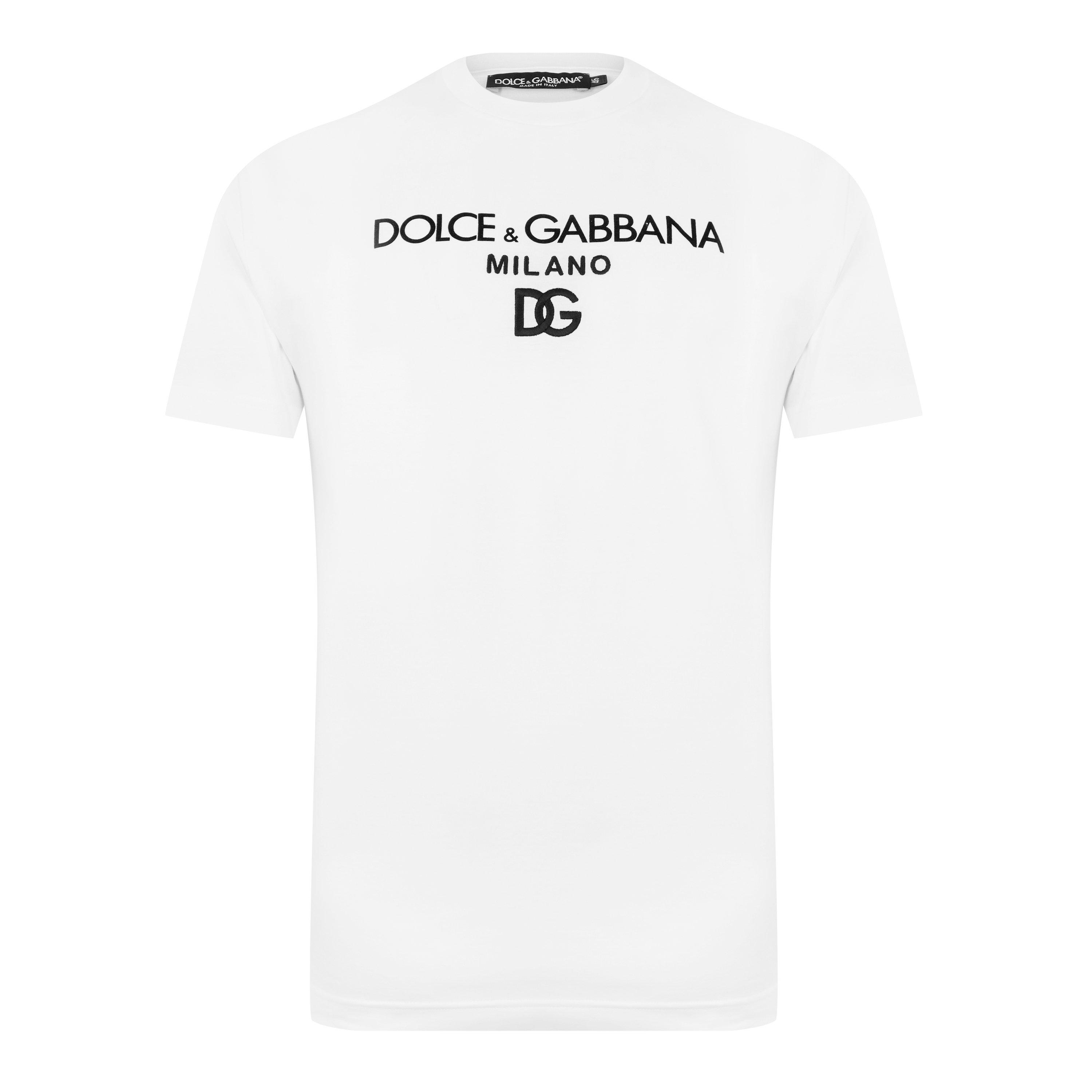 Dolce and Gabbana Logo-Embroidered T-Shirt | Flannels