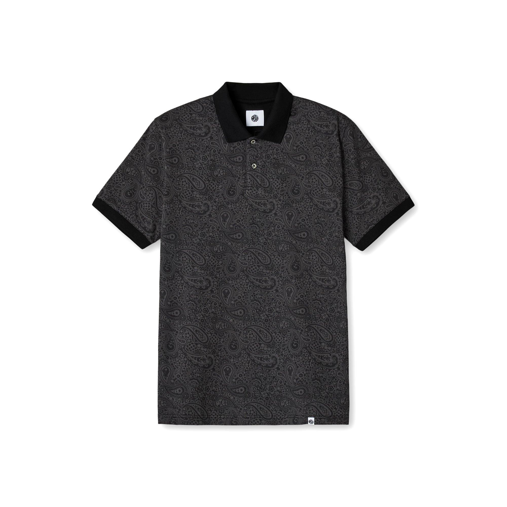 Black - Pretty Green - Men's Wonderwall Paisley Short-Sleeve Polo Shirt - 1