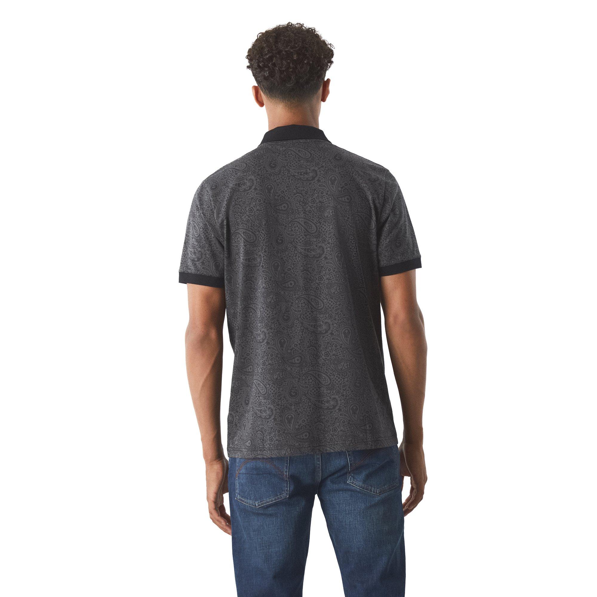 Black - Pretty Green - Men's Wonderwall Paisley Short-Sleeve Polo Shirt - 4