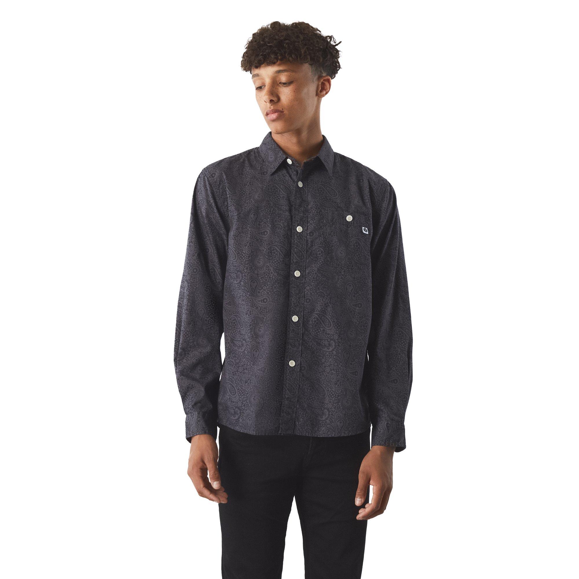 Nero - Pretty Green - Men's Tonal Paisley Long-Sleeve Patterned Shirt - 3