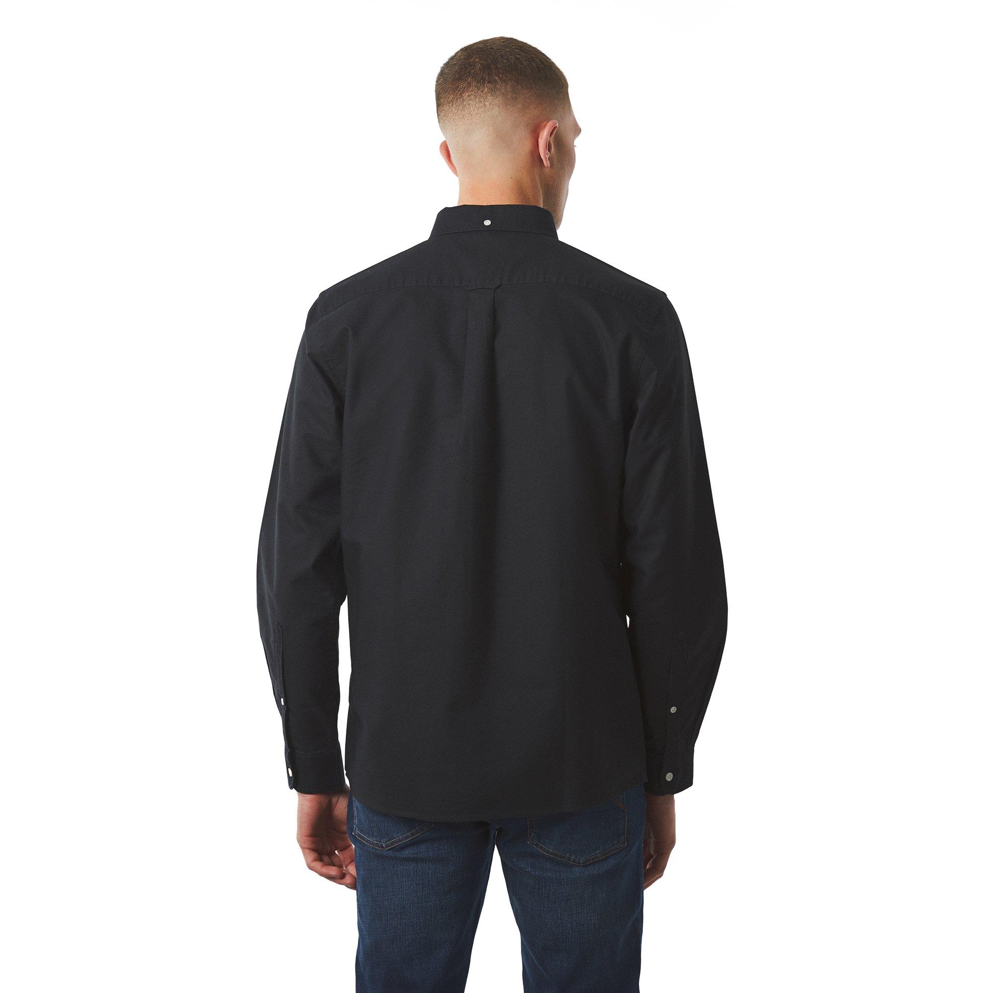 Nero - Pretty Green - Men's Oxford Long-Sleeve Plain Shirt - 4