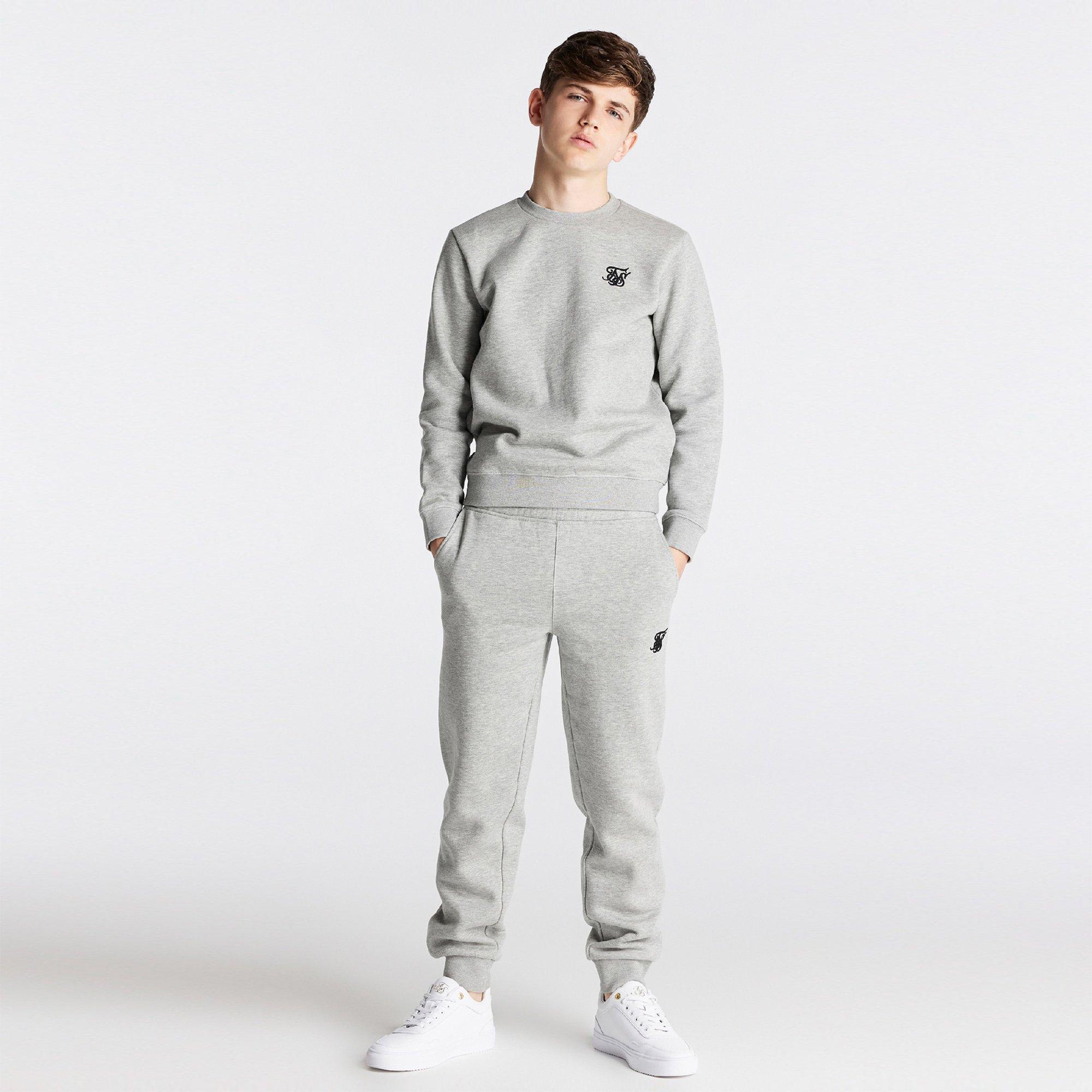 Grey Marl - SikSilk - Kids' Crew Sweatshirt - 3