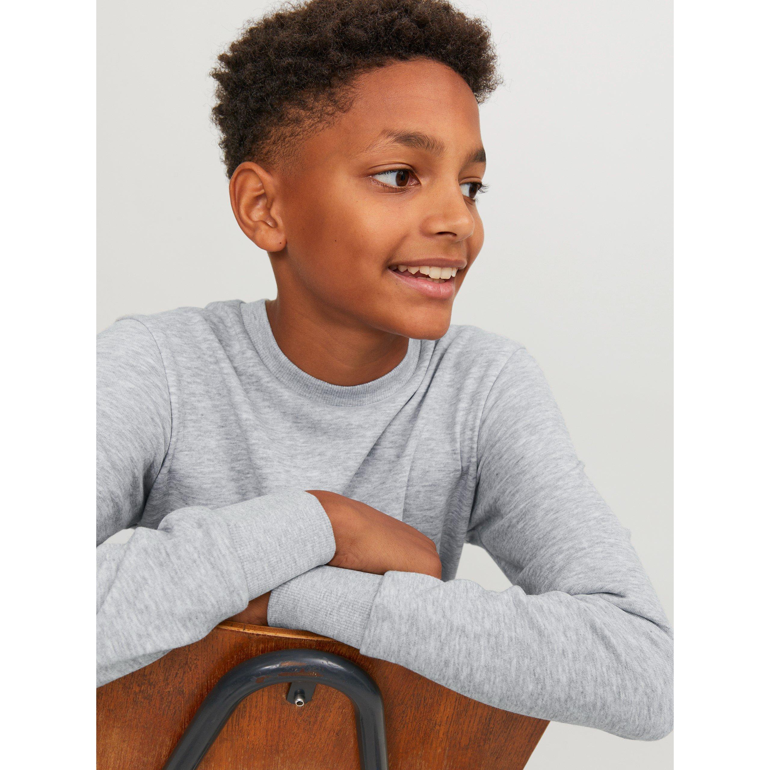 Lt Grey Melange - Jack and Jones - Kids' Bradley Crew Sweatshirt - 4