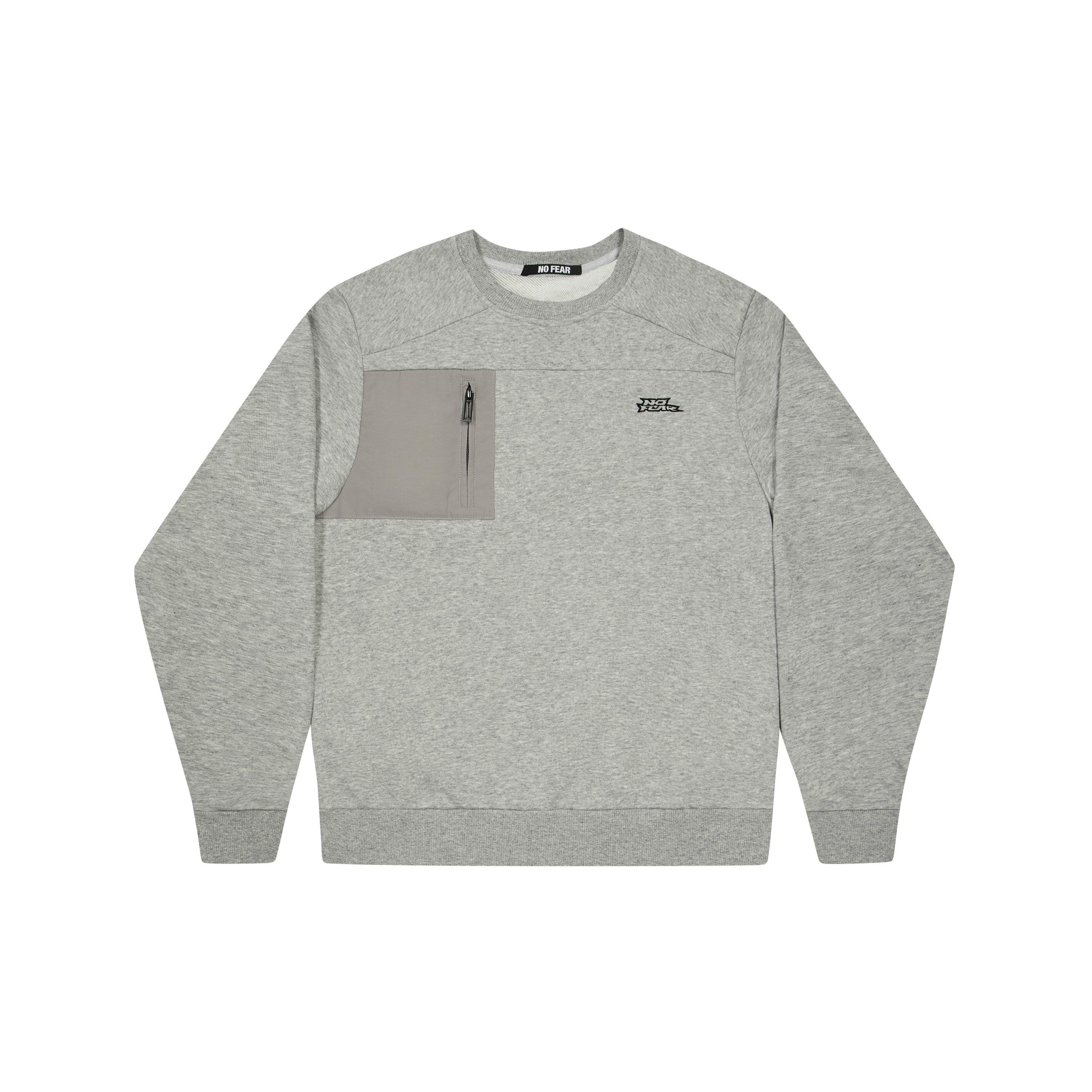 No Fear Men's Tech Crewneck Jumper - Grey Marl - S