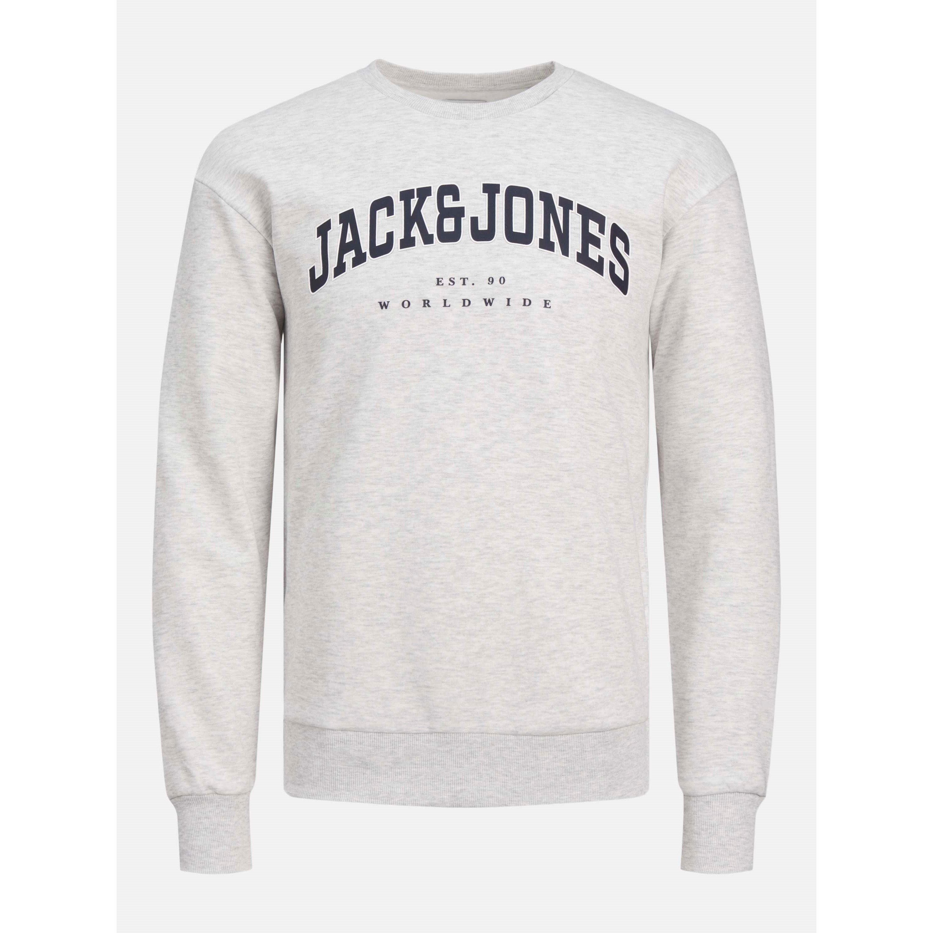 White Melange - Jack and Jones - Kids' Varsity Neck Crew Sweatshirt - 1