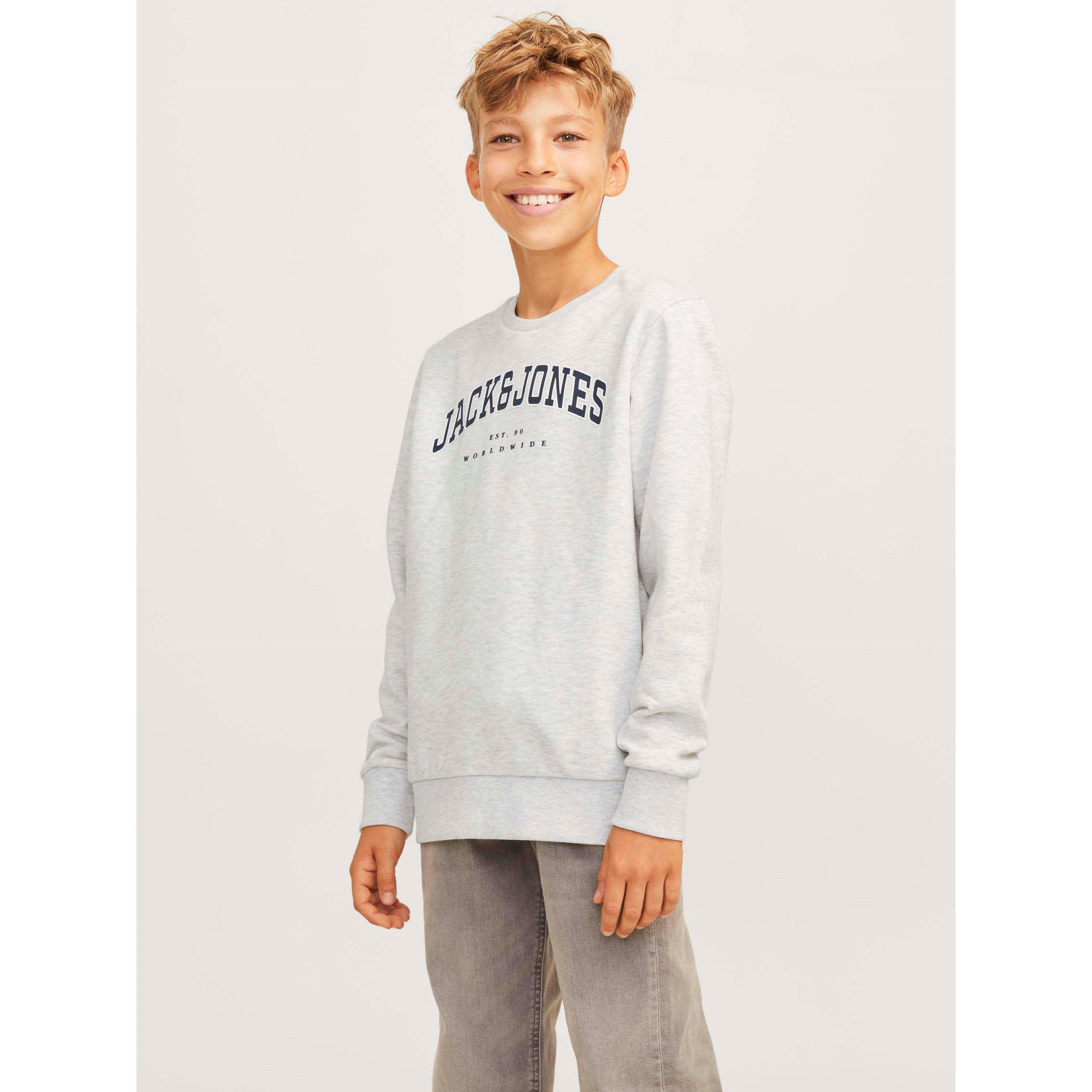 White Melange - Jack and Jones - Varsity Crew Neck Sweatshirt Junior Boys - 2