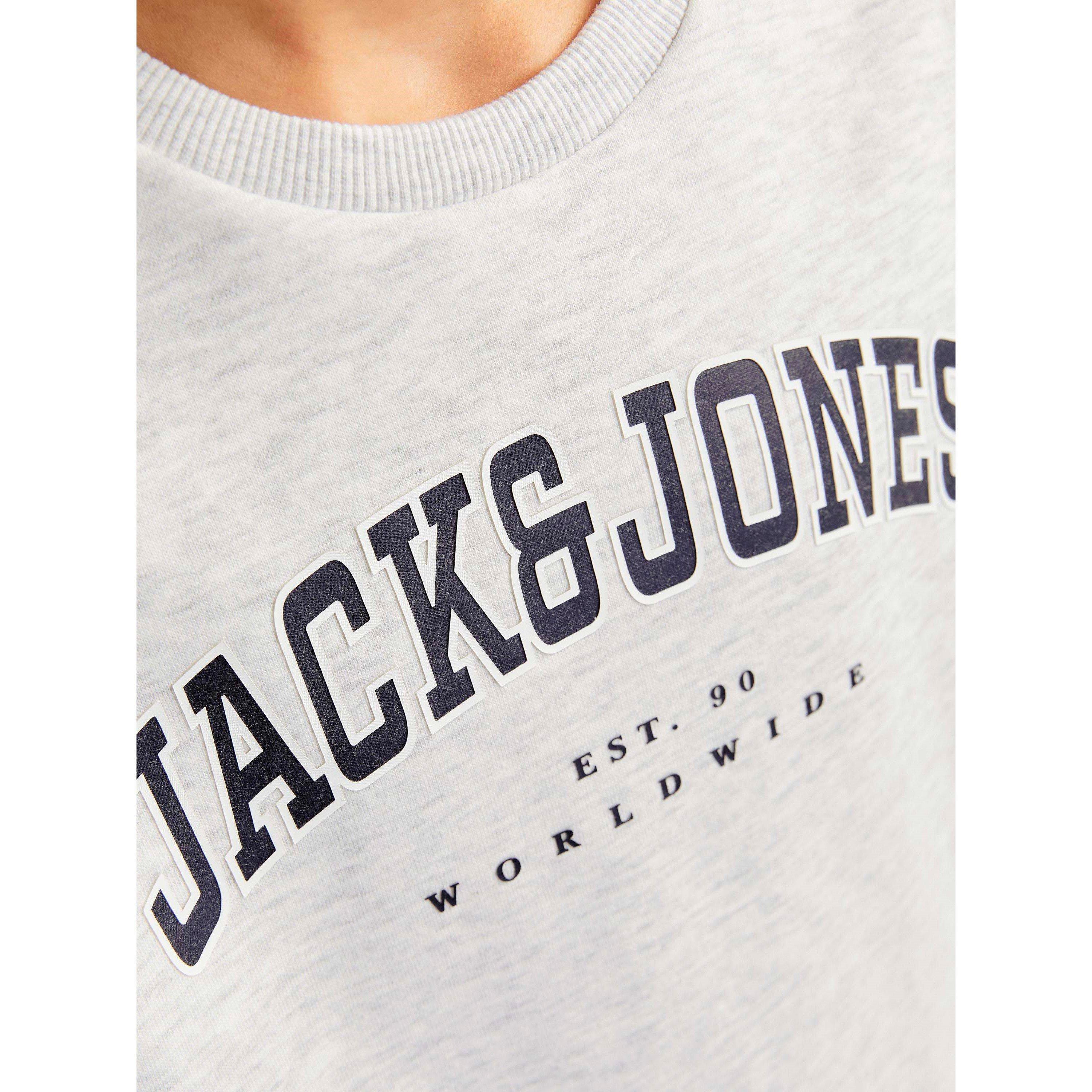 White Melange - Jack and Jones - Varsity Crew Neck Sweatshirt Junior Boys - 5