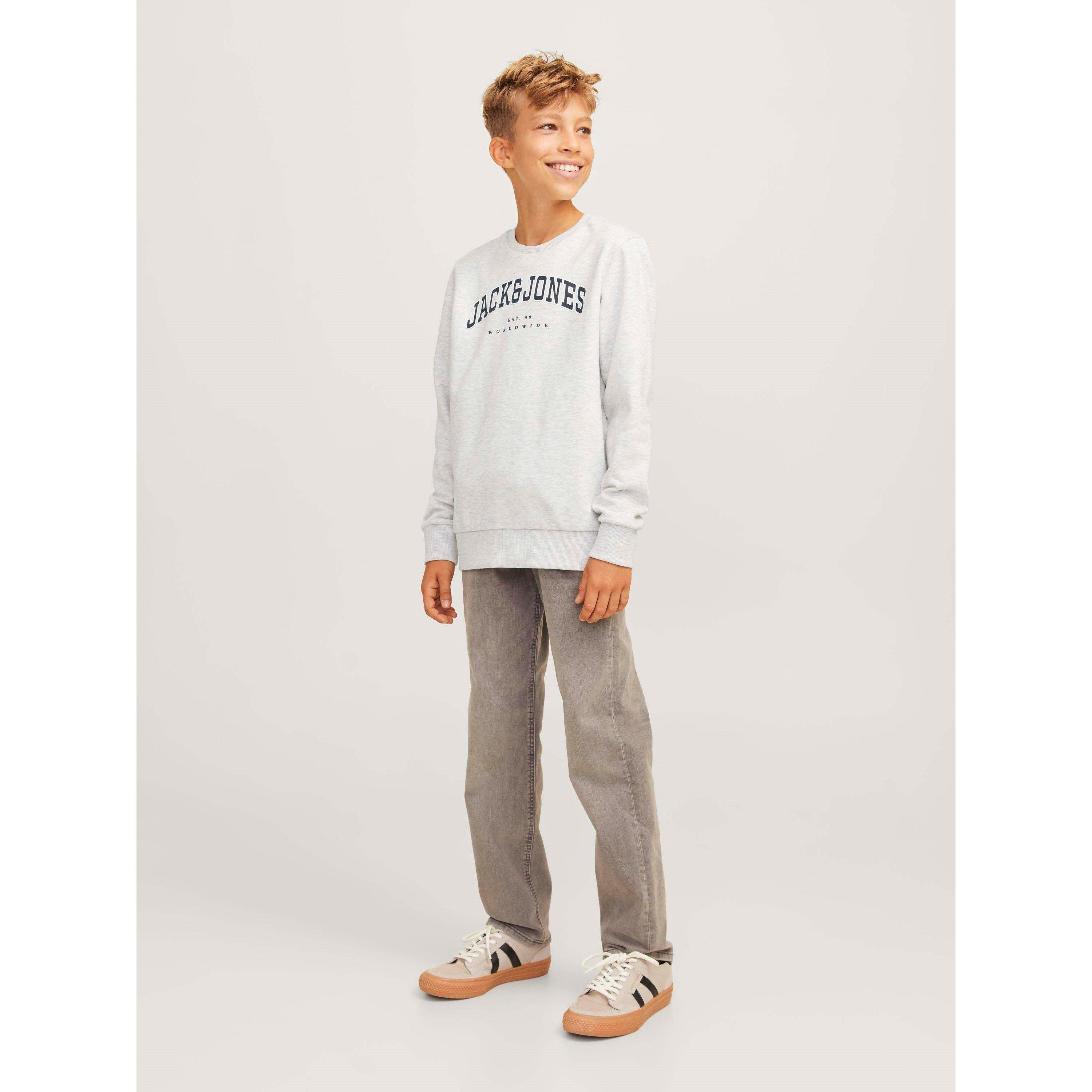 White Melange - Jack and Jones - Varsity Crew Neck Sweatshirt Junior Boys - 7