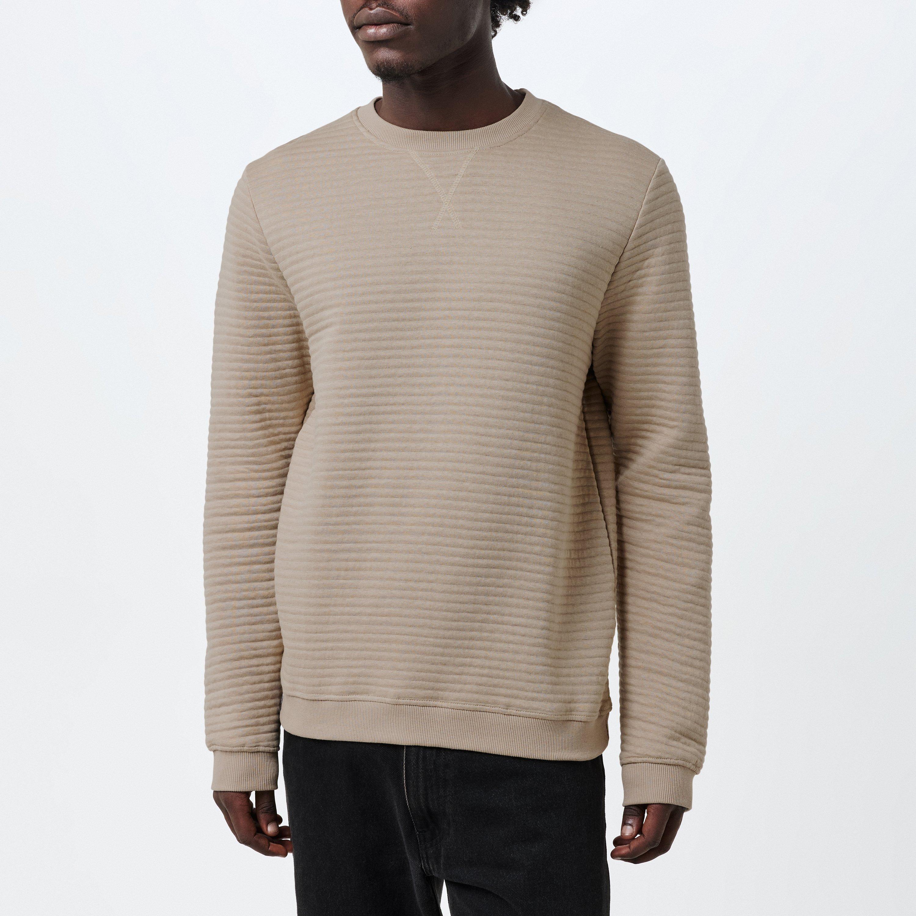 Stone - Threadbare - Fleece Crew Sweatshirt - 3