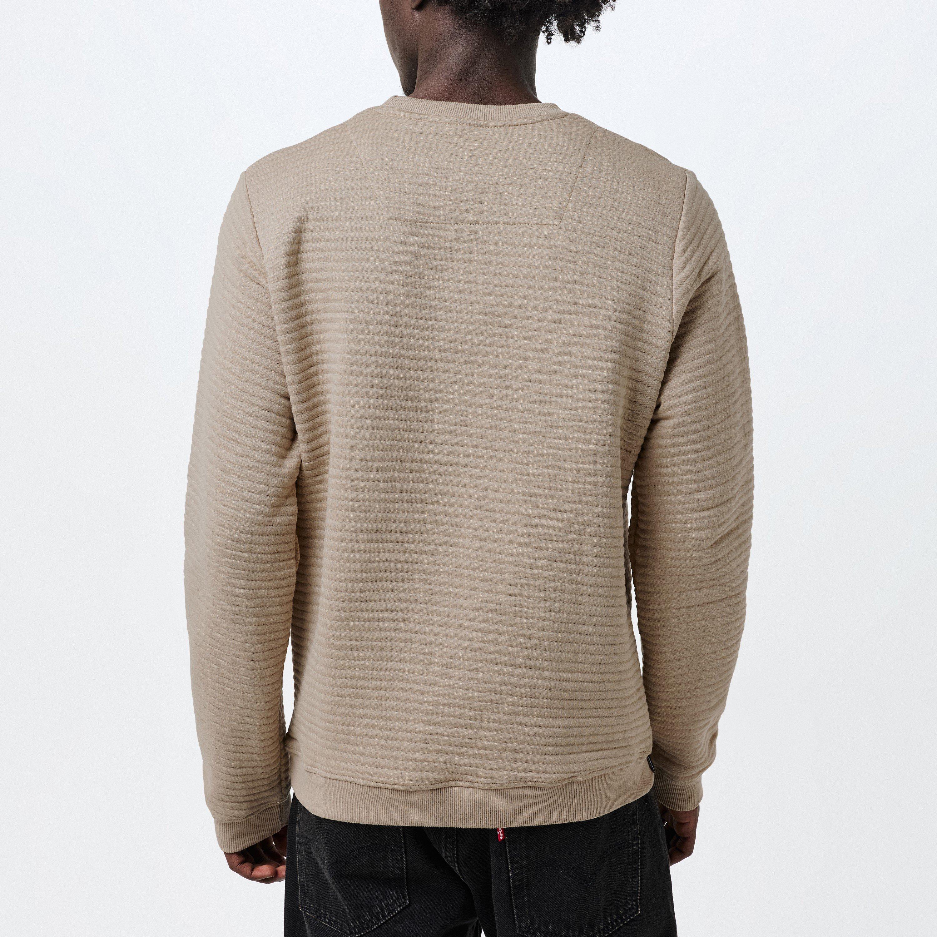 Stone - Threadbare - Fleece Crew Sweatshirt - 4