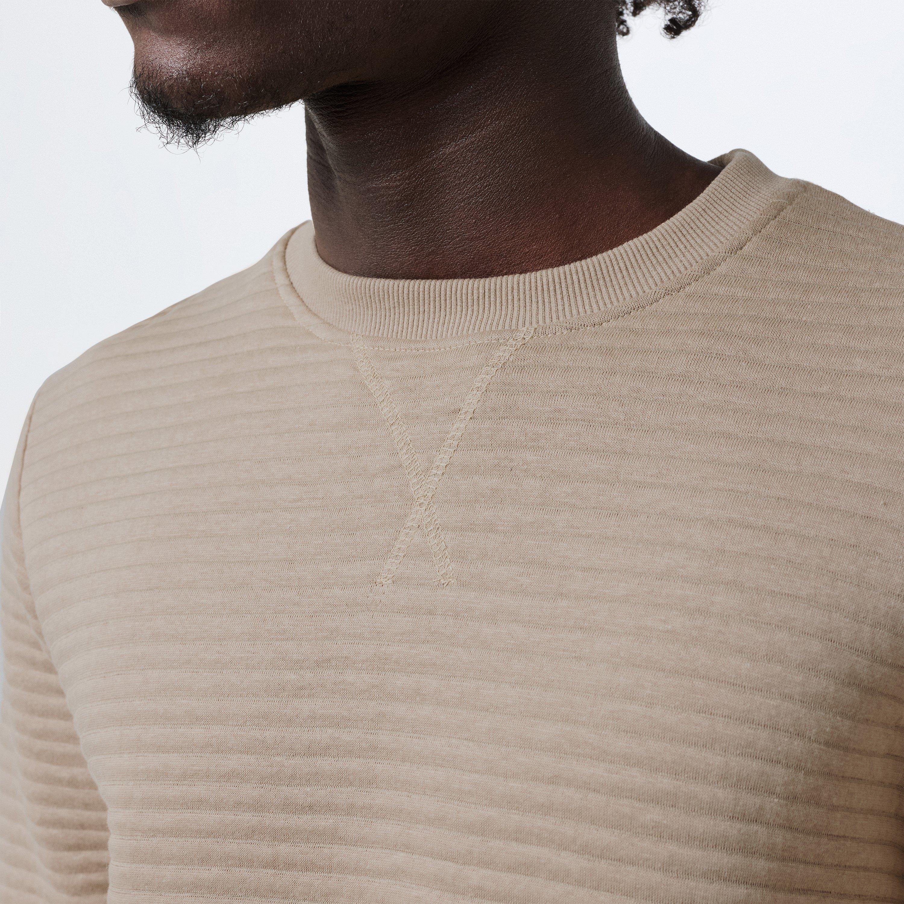 Stone - Threadbare - Fleece Crew Sweatshirt - 5