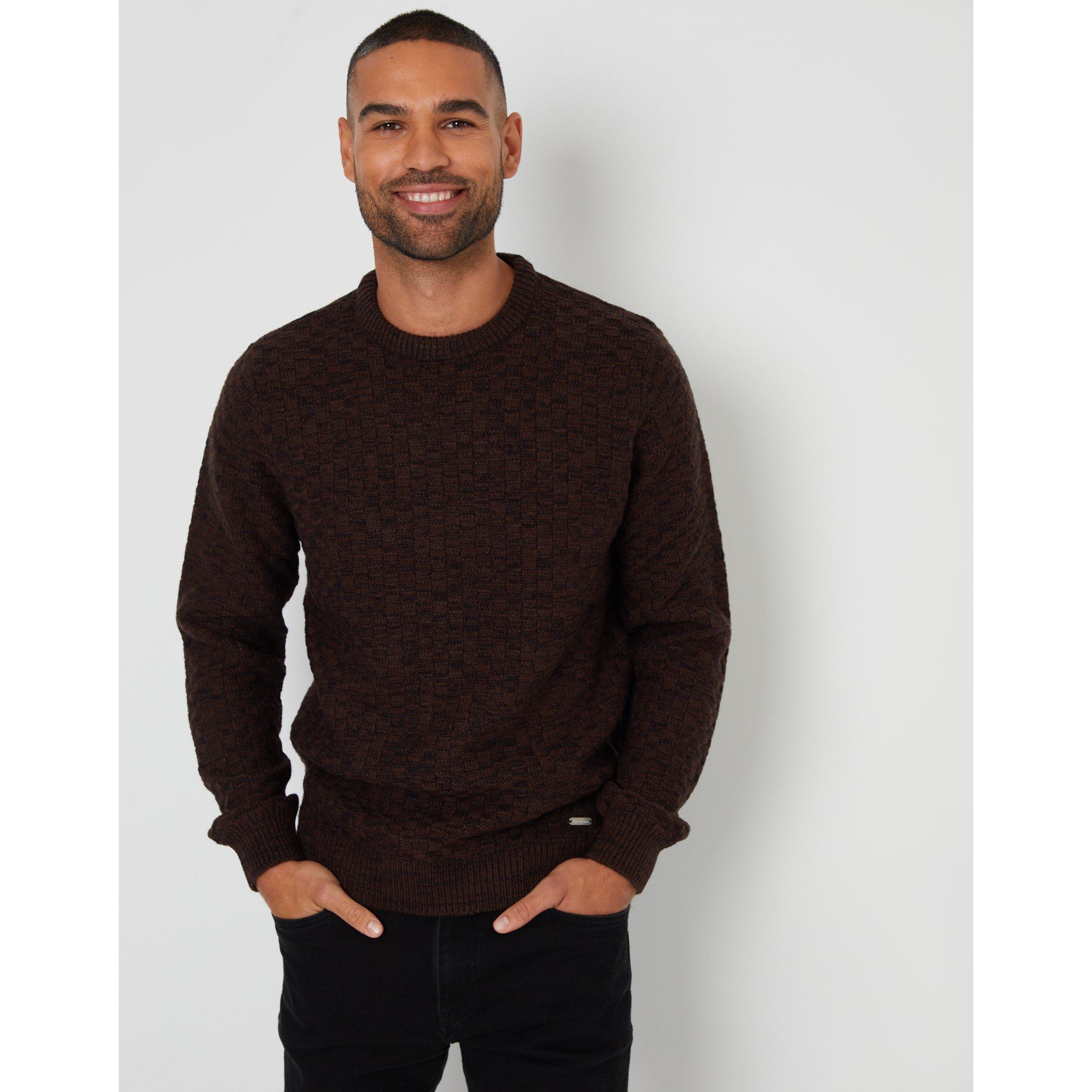 Threadbare Men's Tb Oldcastle Crew Sweatshirt - Black/Brown - Small