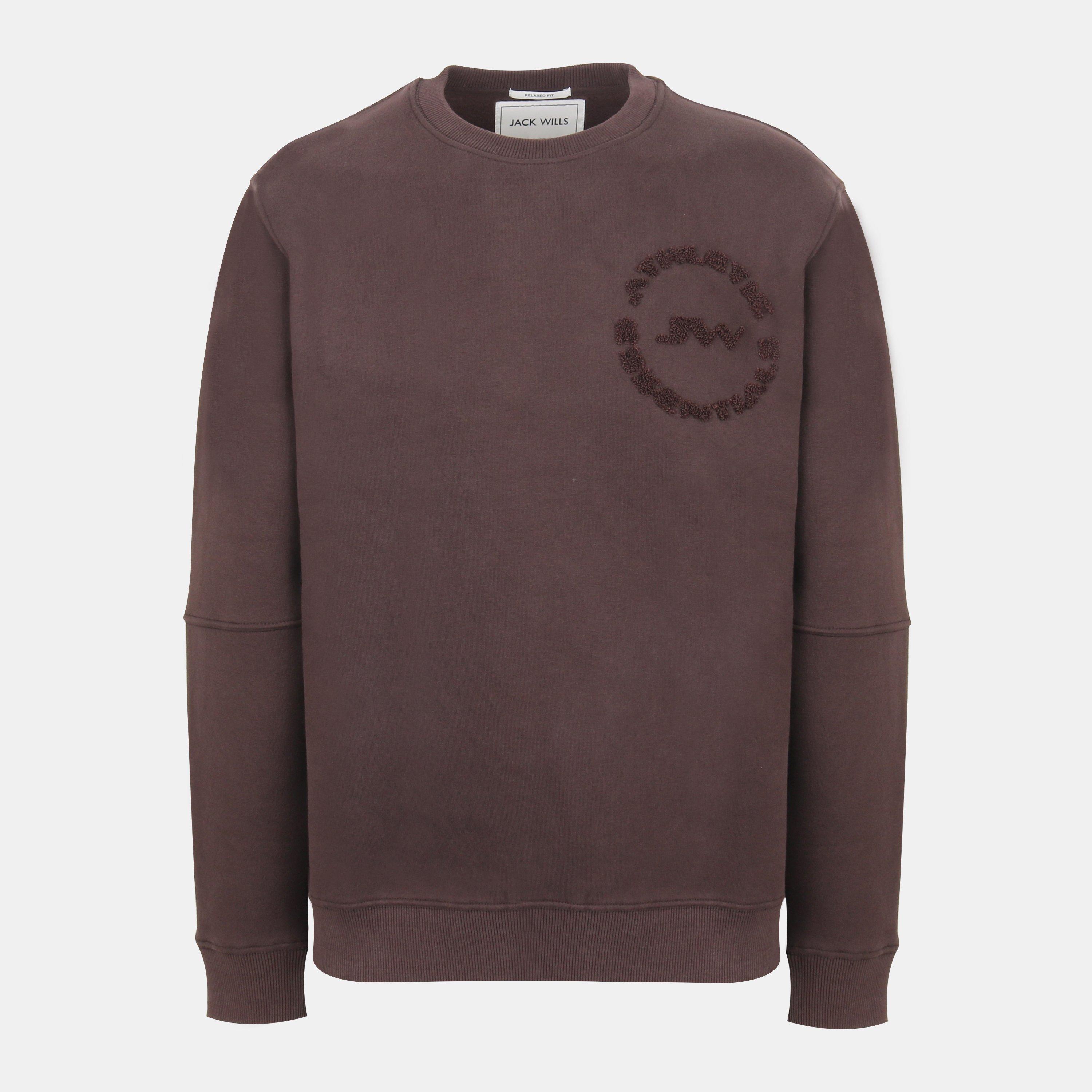 Jack Wills Men's Boucle Cotton Long Sleeve Oversized Fit Crew Sweatshirt Black Medium - Image 3