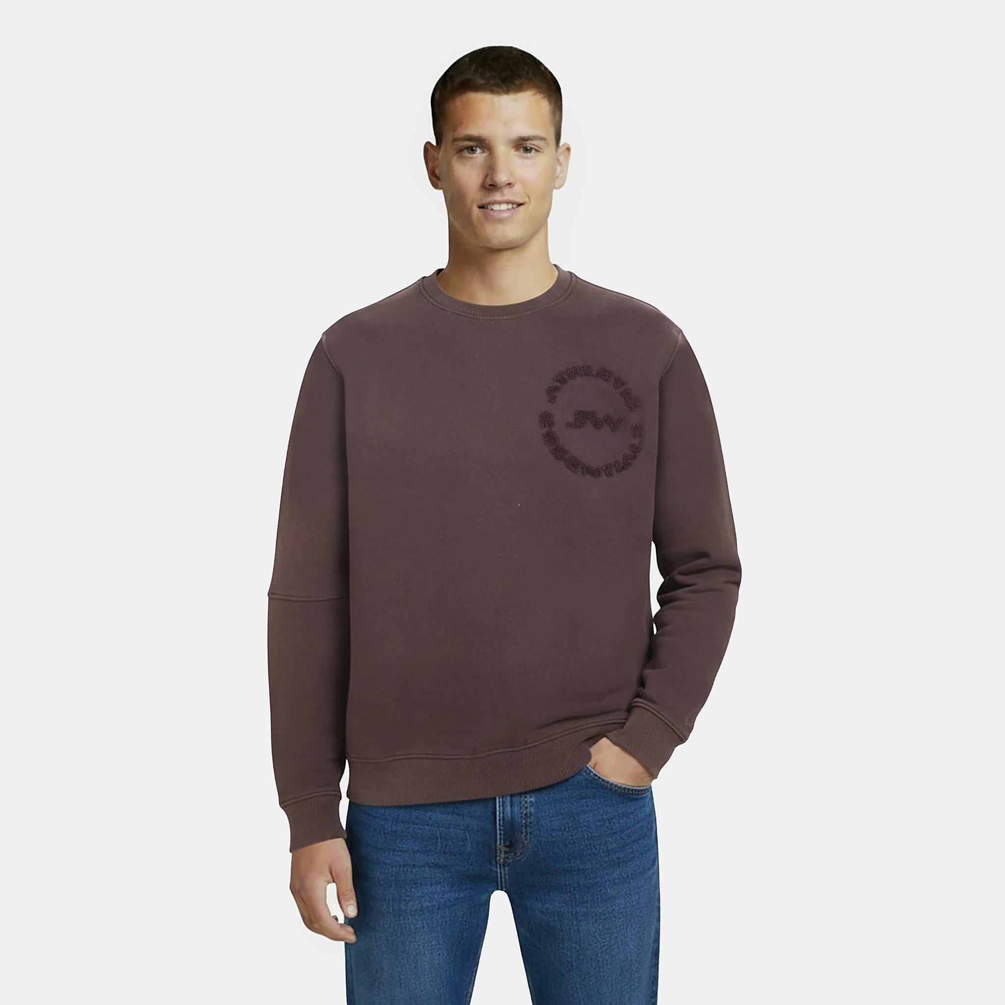 Black Coffee - Jack Wills - Men's Boucle Cotton Long Sleeve Oversized Fit Crew Sweatshirt - 3