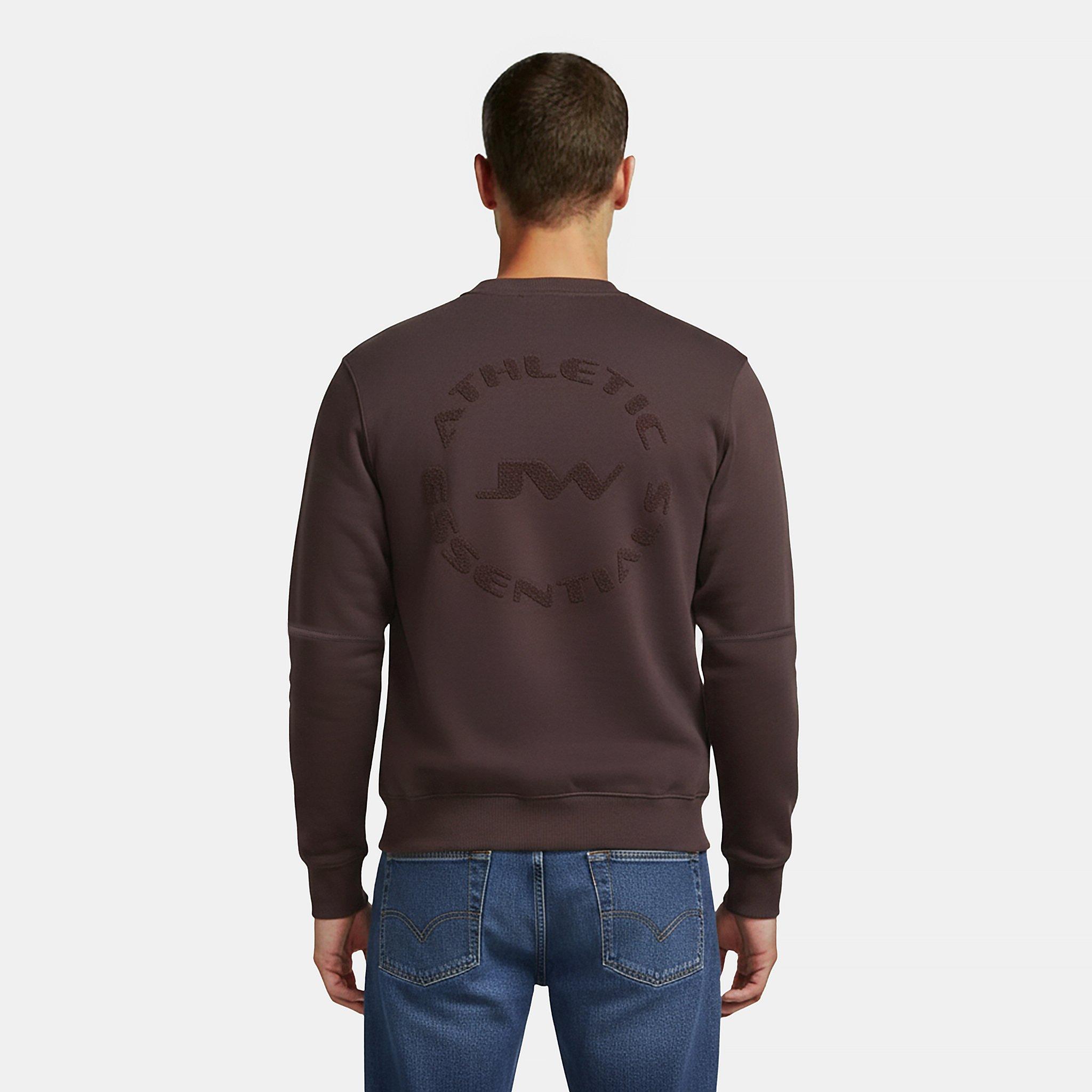 Black Coffee - Jack Wills - Men's Boucle Cotton Long Sleeve Oversized Fit Crew Sweatshirt - 4