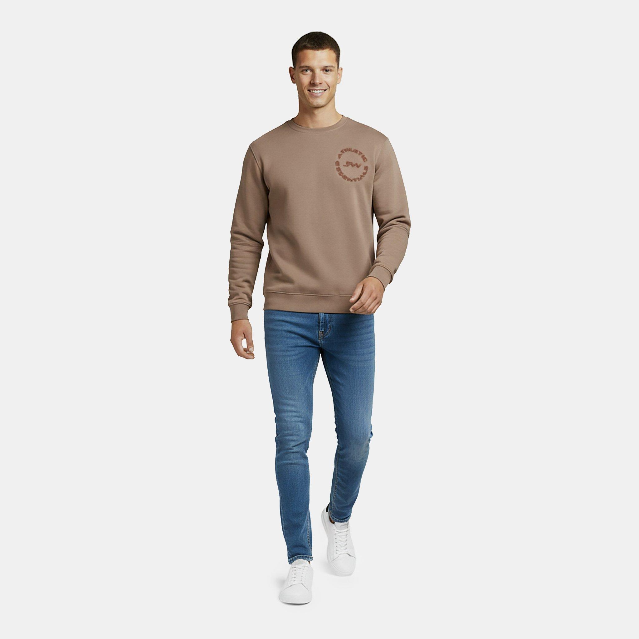 Fawn - Jack Wills - Men's Boucle Cotton Long Sleeve Oversized Fit Crew Sweatshirt - 5