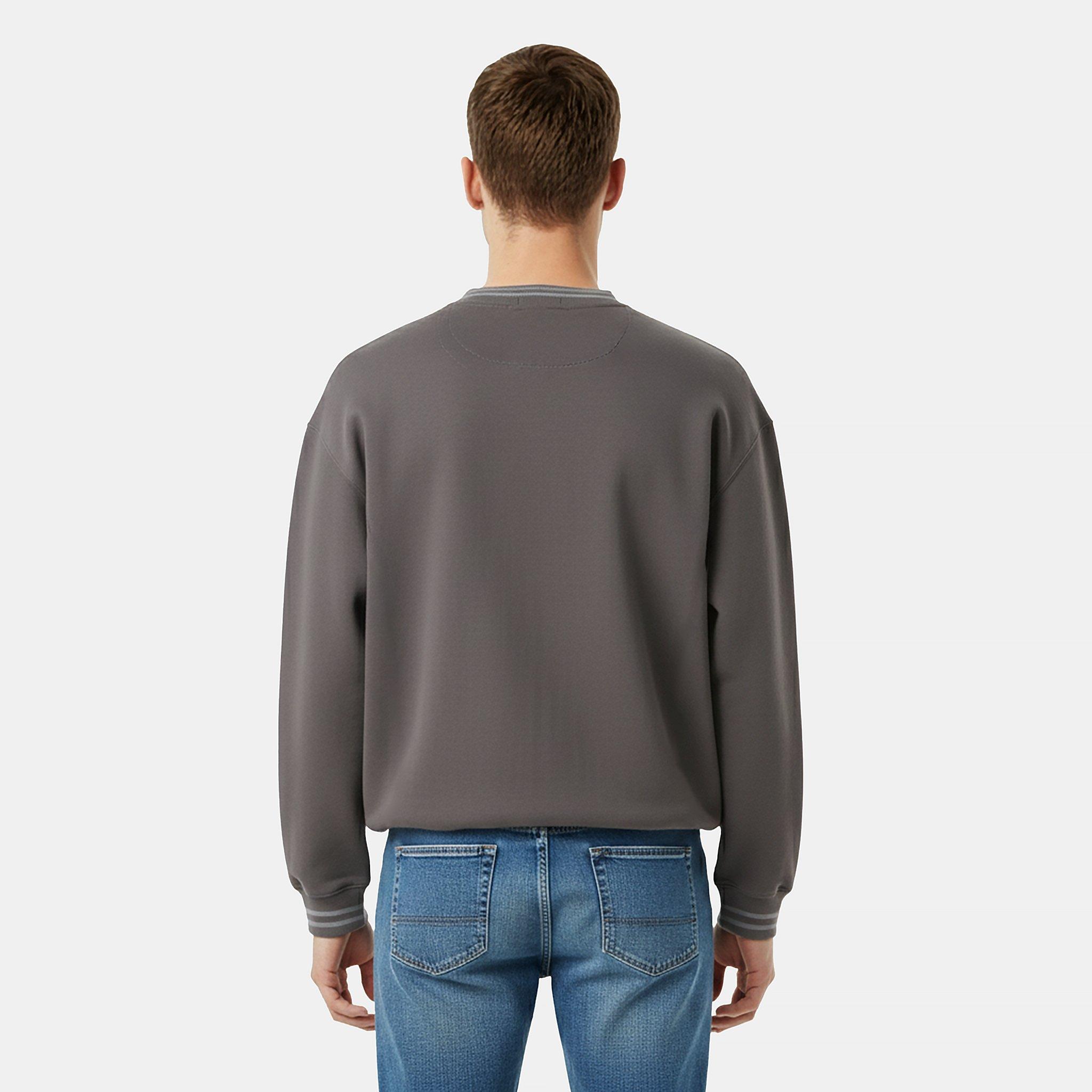 Ardesia - Jack Wills - Men's Tipped Graphic Cotton Long Sleeve Oversized Fit Crew Sweatshirt - 4