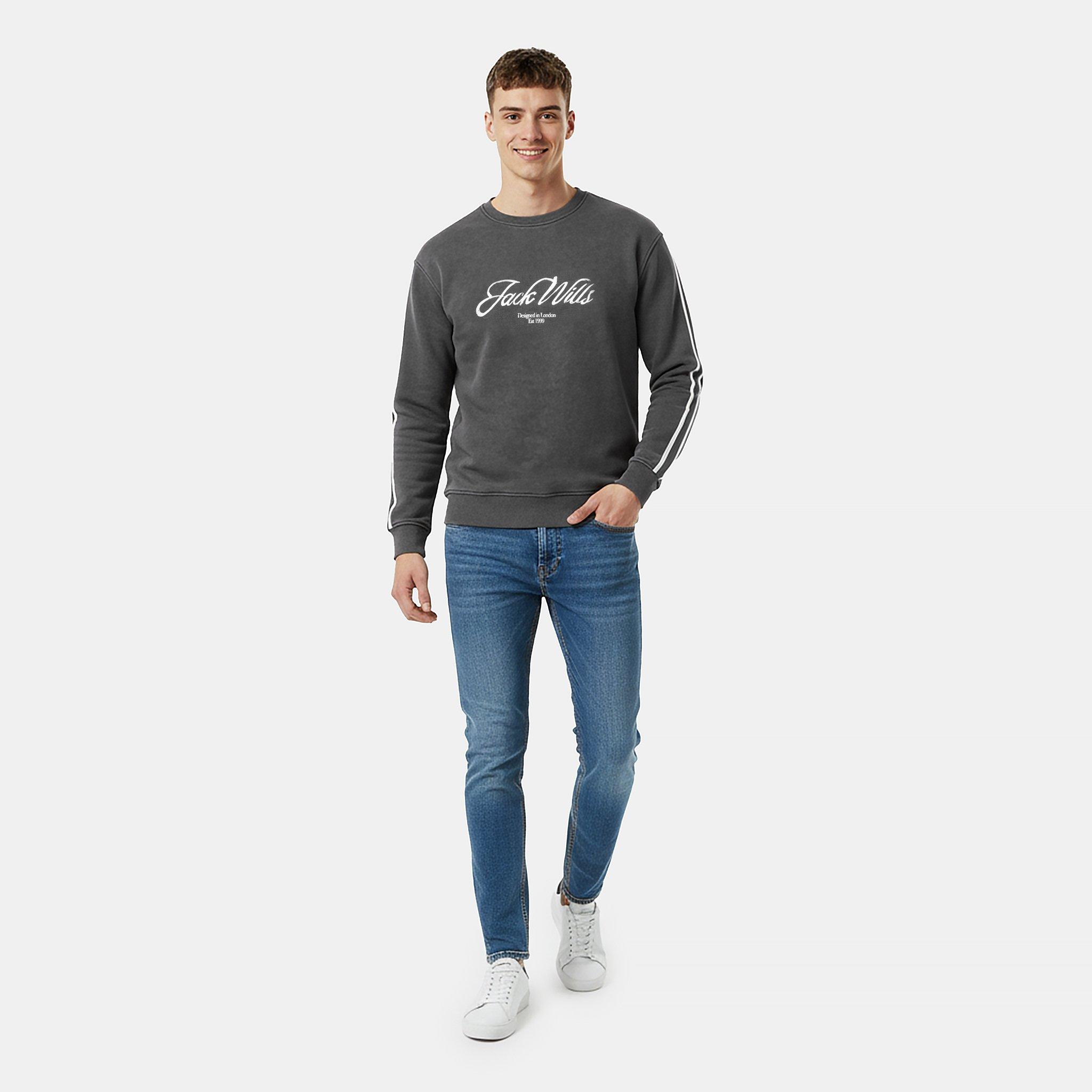 Ijzer - Jack Wills - Men's Watercolour Cotton Long Sleeve Oversized Fit Crew Sweatshirt - 5