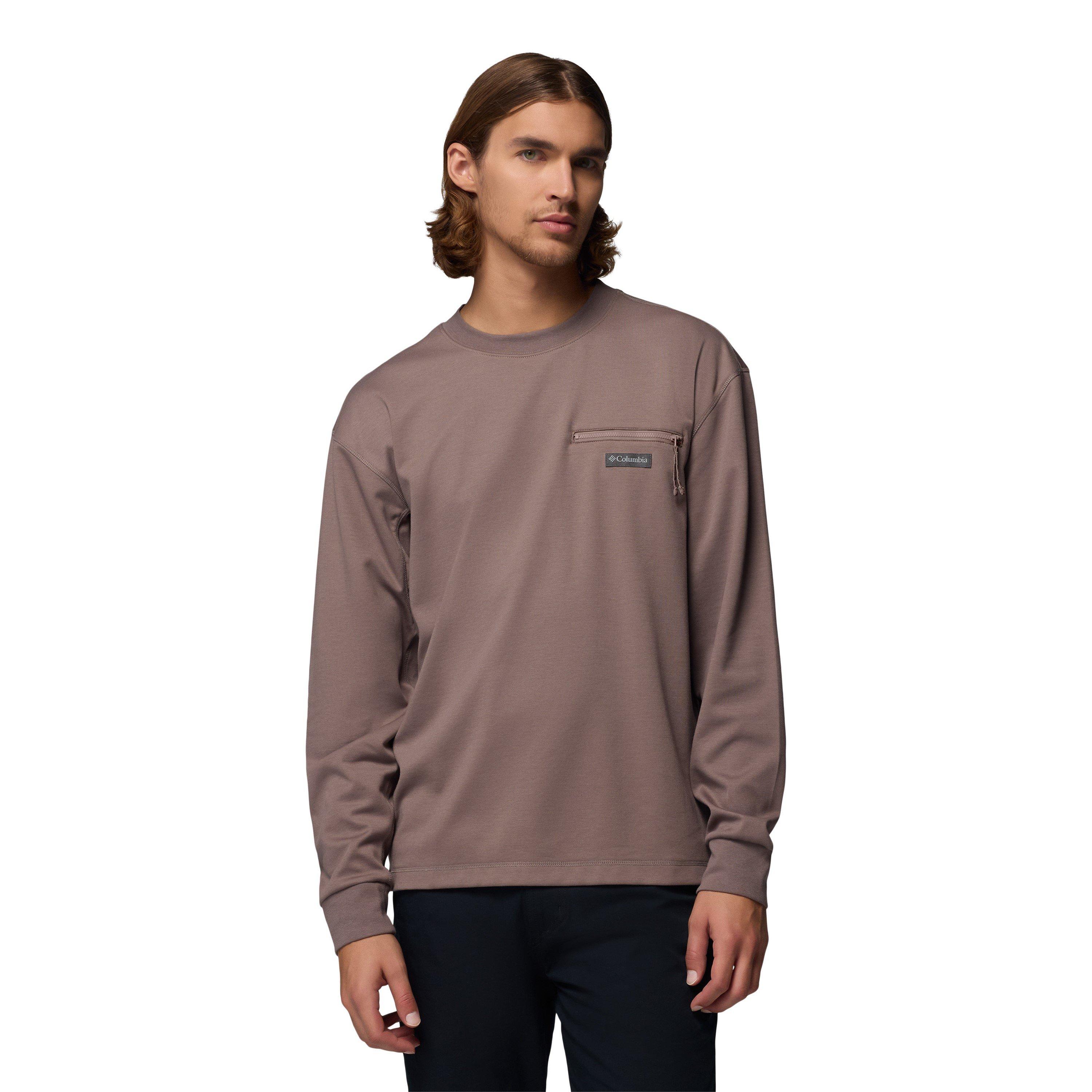 Iron - Columbia - Men's Echo Passage Crew Cotton Long-Sleeve Sweatshirt - 1
