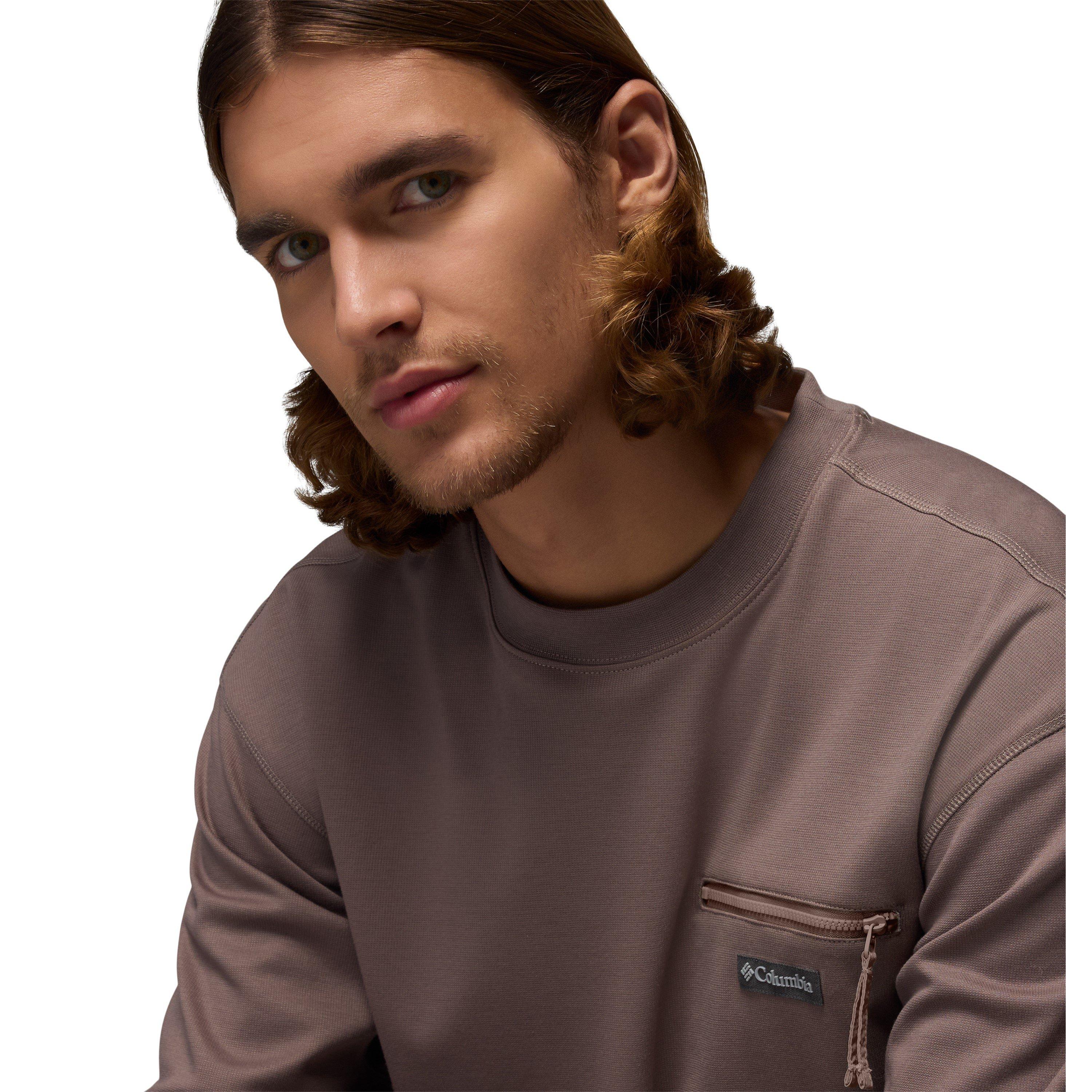 Iron - Columbia - Men's Echo Passage Crew Cotton Long-Sleeve Sweatshirt - 4
