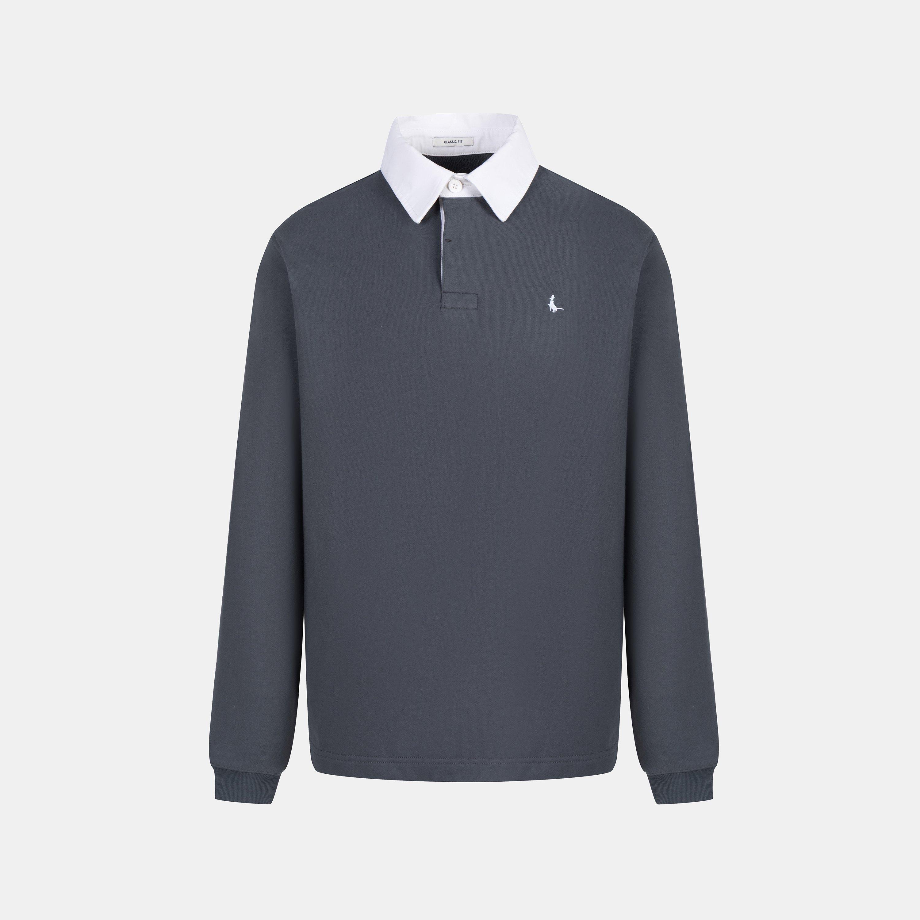 Cinzento Meia-Noite - Jack Wills - JW Rugby Shirt Sn64 - 1