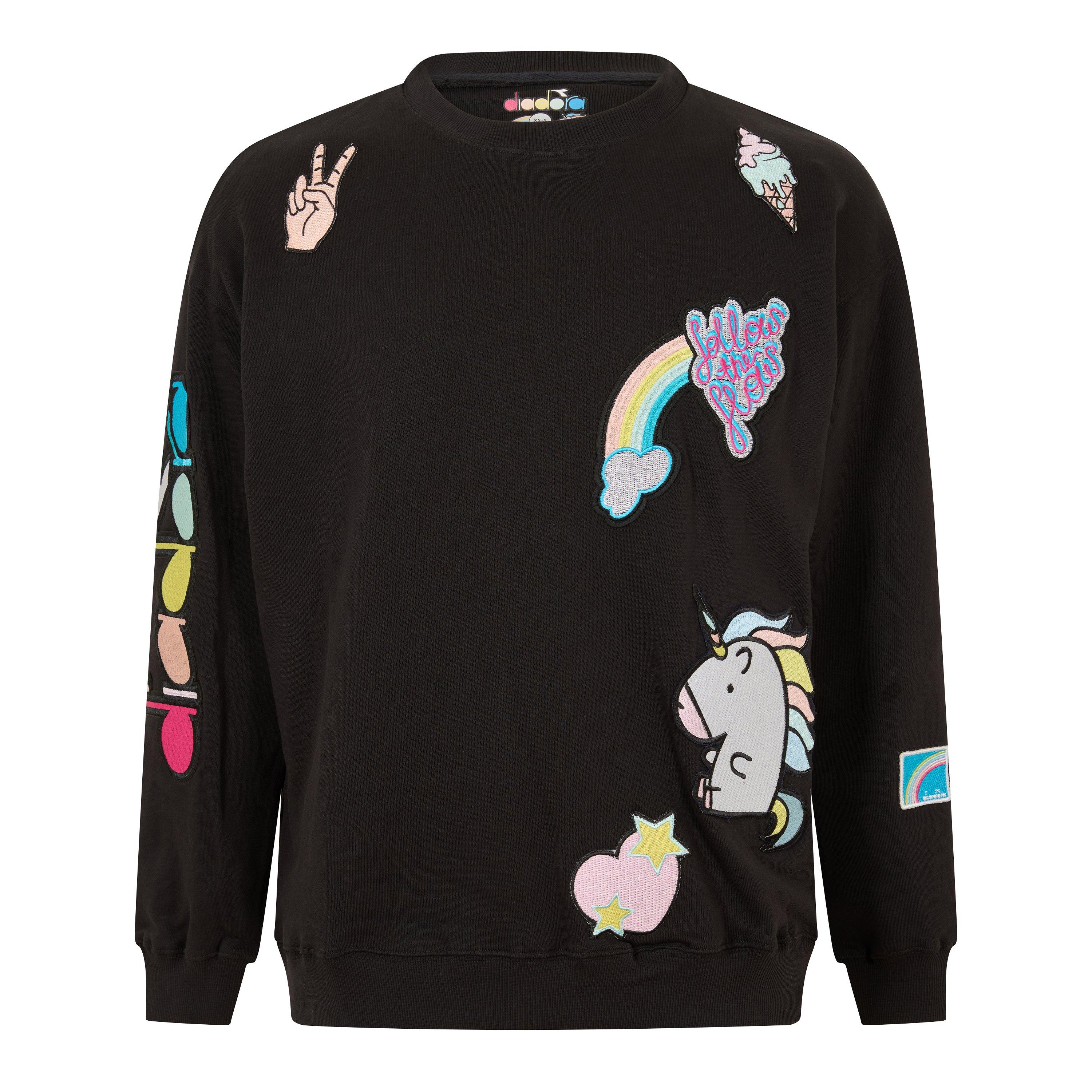 Diadora Men's Unicorn Sweat Crew Sweatshirt - Black - M/L