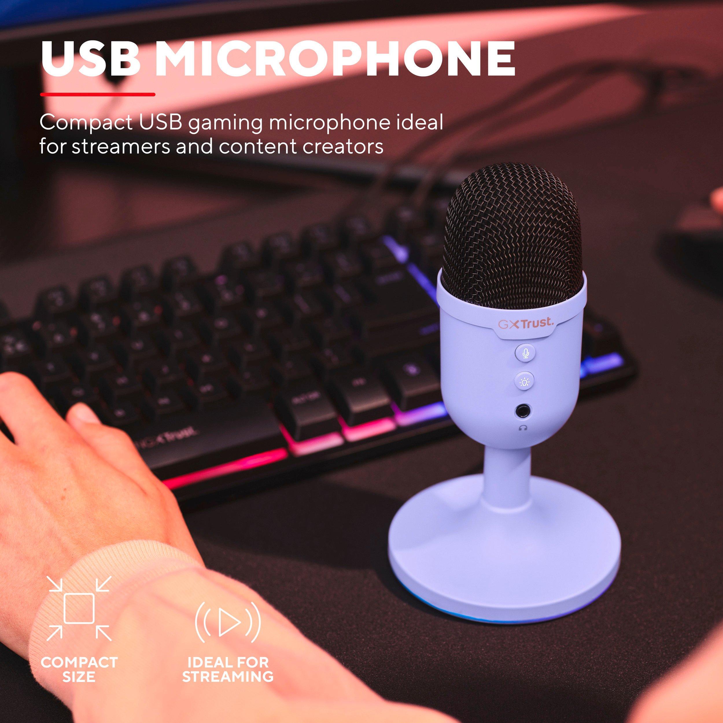 Trust GXT 234 Yunix Microphone - Purple | Sports Direct