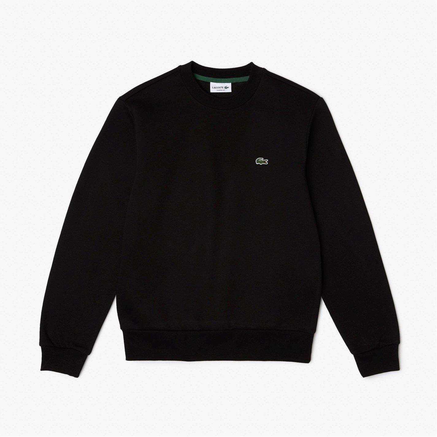 Lacoste Men's Black 031 Basic Crew-Neck Sweatshirt - XS