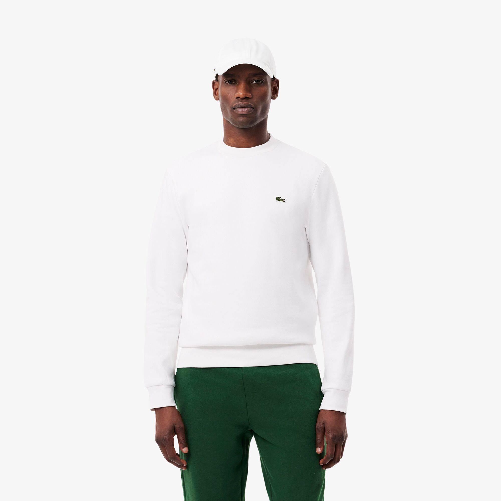 White 001 - Lacoste - Men's Basic Crew-Neck Sweatshirt - 4