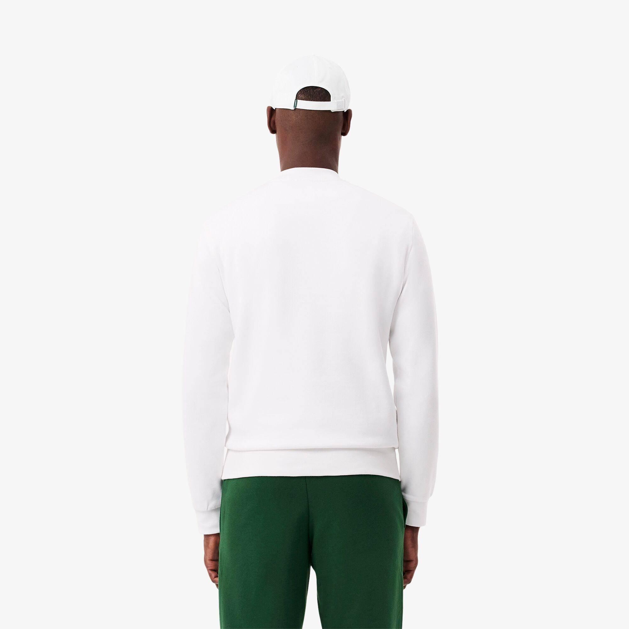 White 001 - Lacoste - Men's Basic Crew-Neck Sweatshirt - 5
