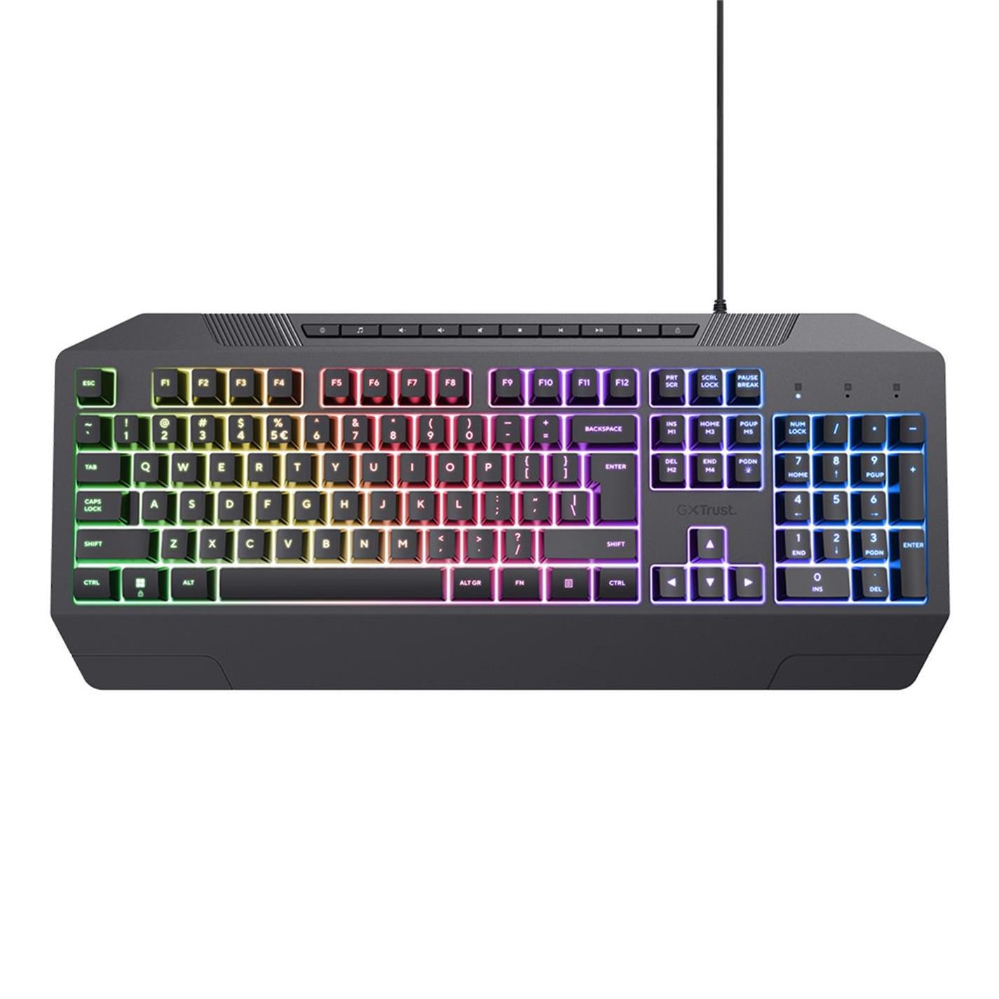 Black - Trust - GXT 836 Evocx Gaming Keyboard (UK) - 1