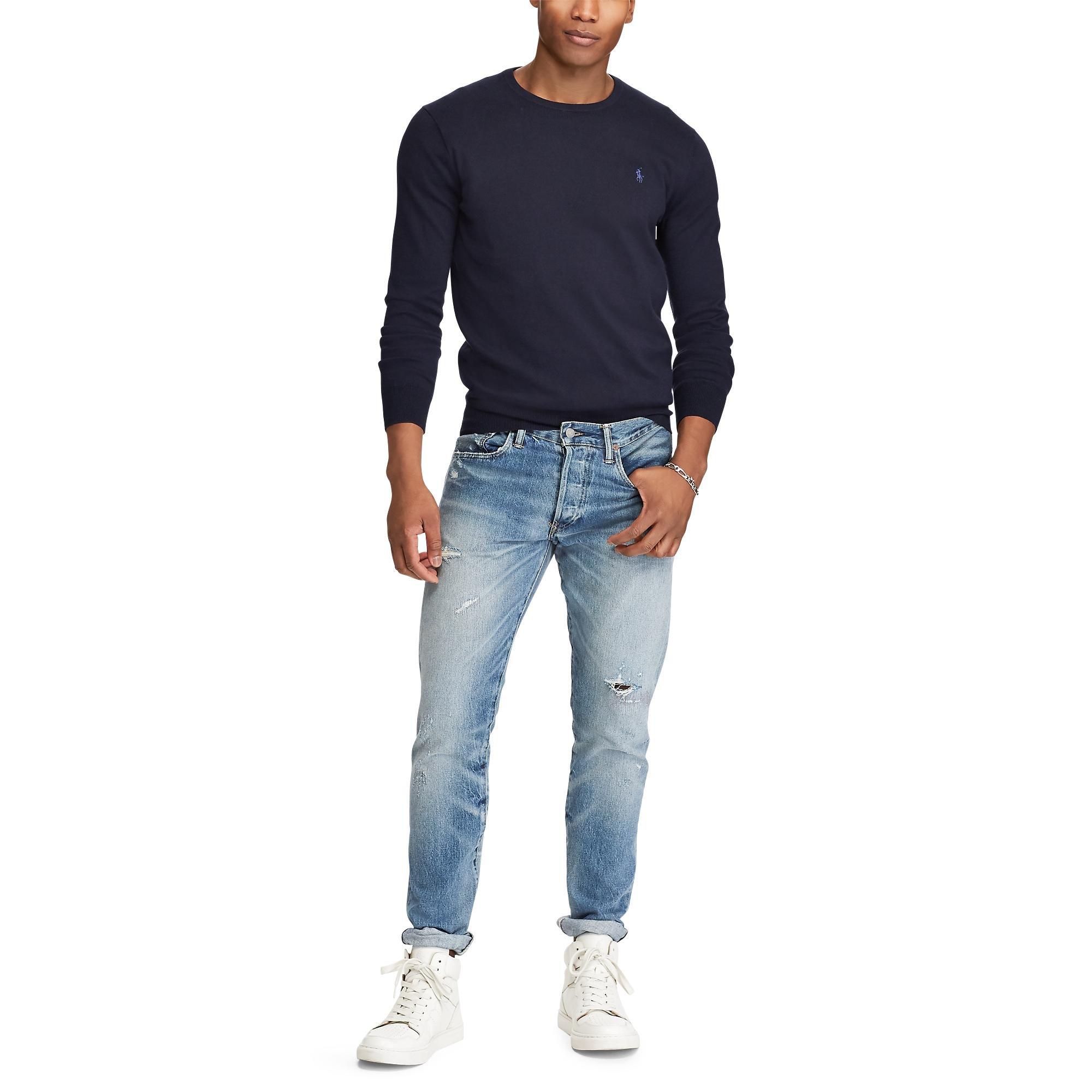 Hunter Navy - Polo Ralph Lauren - Pima Crew Neck Sweatshirt - 2