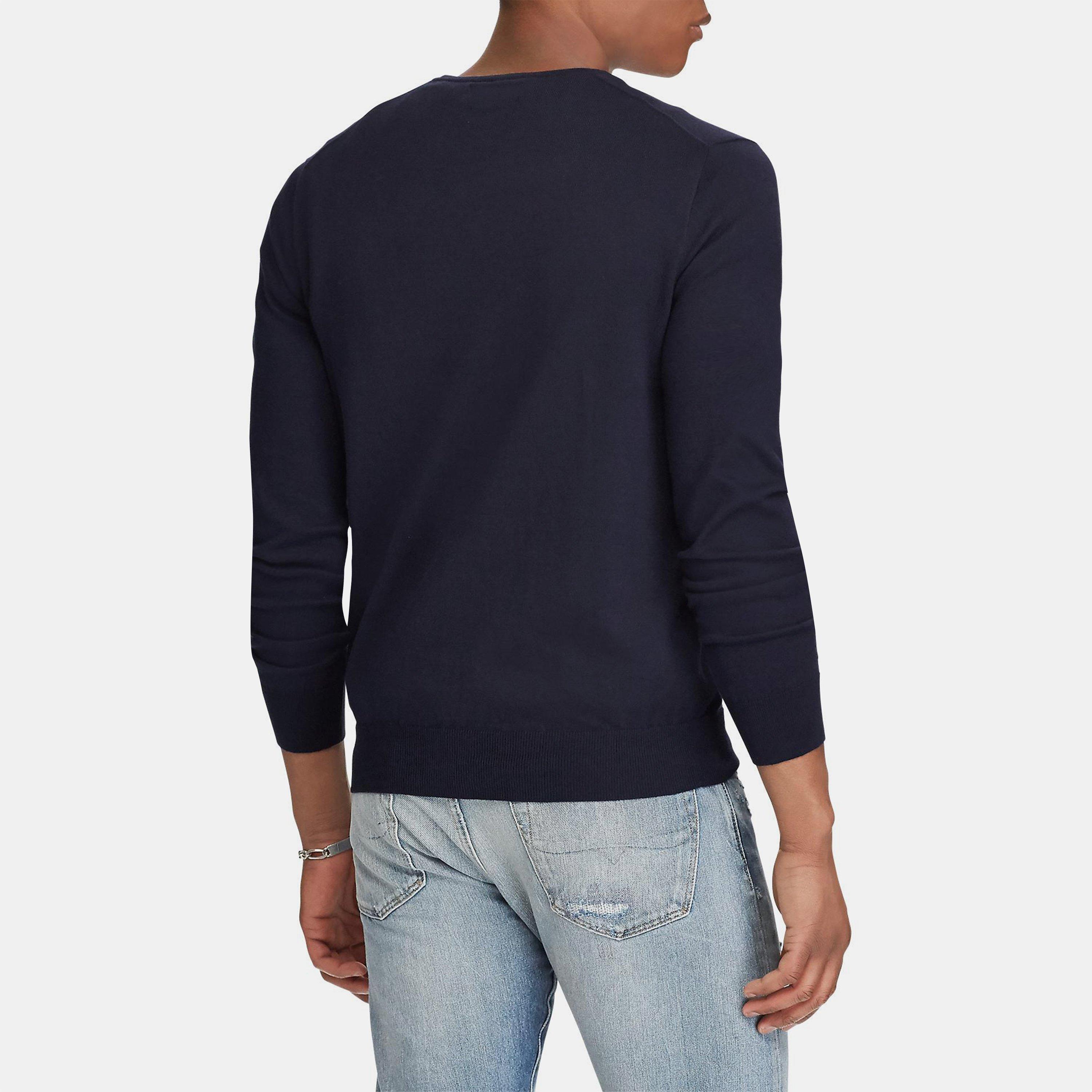 Hunter Navy - Polo Ralph Lauren - Pima Crew Neck Sweatshirt - 4