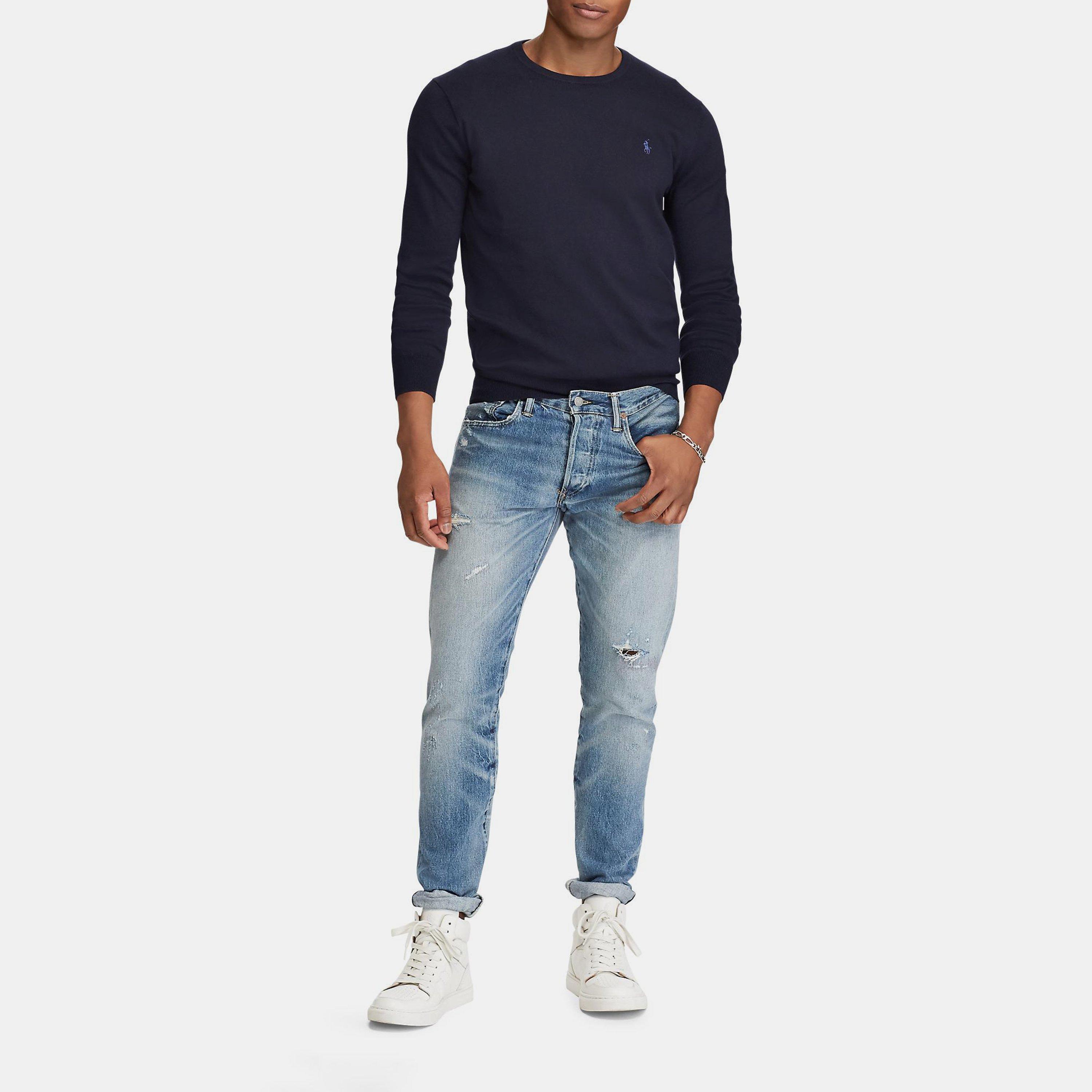 Hunter Navy - Polo Ralph Lauren - Pima Crew Neck Sweatshirt - 5